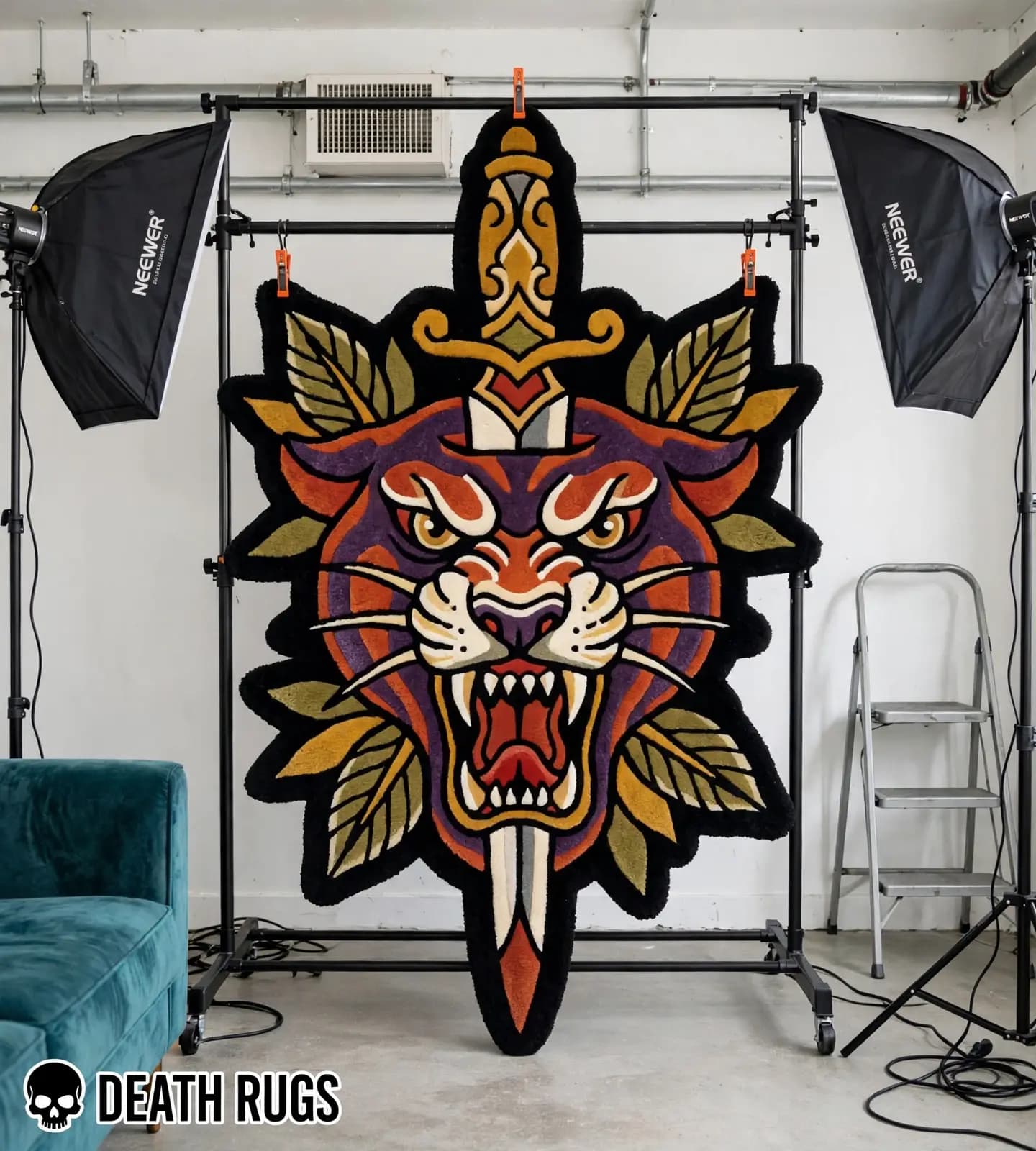 Panther Head & Dagger Rugs thumbnail 3