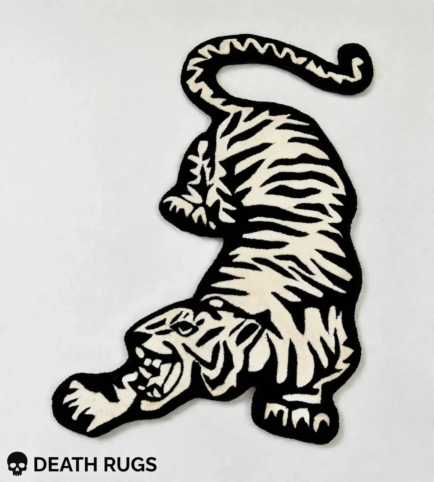 Prowling White Tiger Rugs