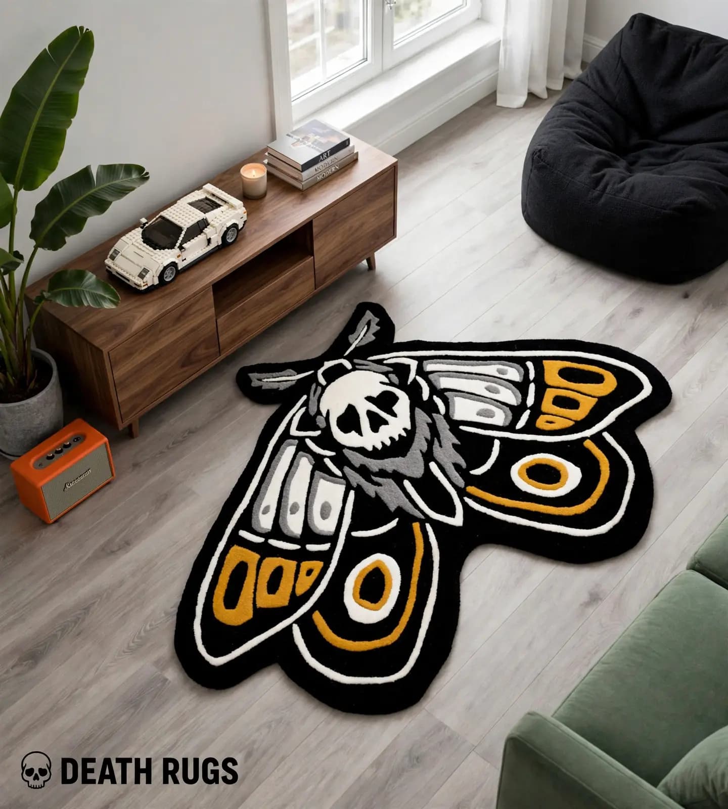 Golden Deathshead Moth Rugs thumbnail 6