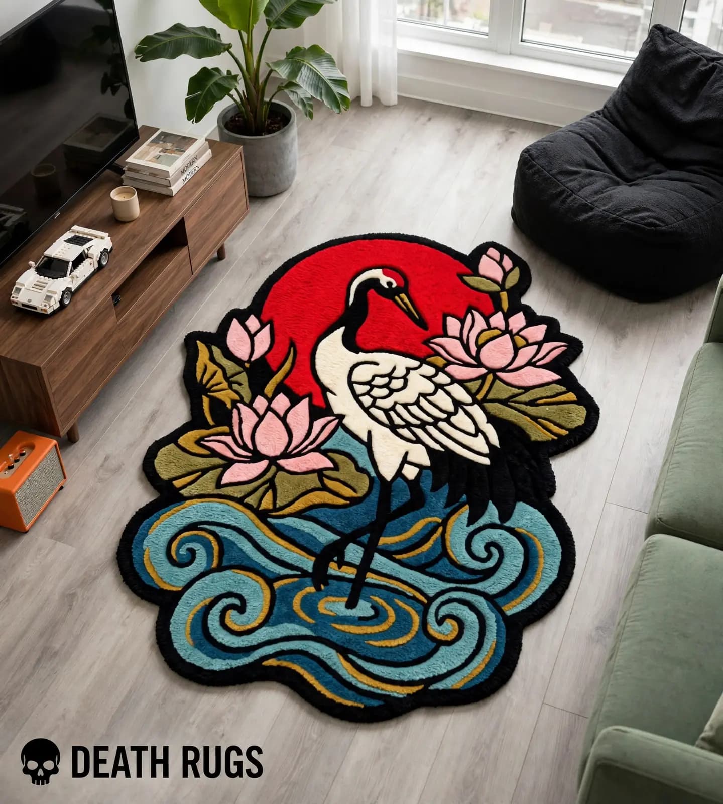 Red-Crowned Crane & Rising Sun Rugs alternate
