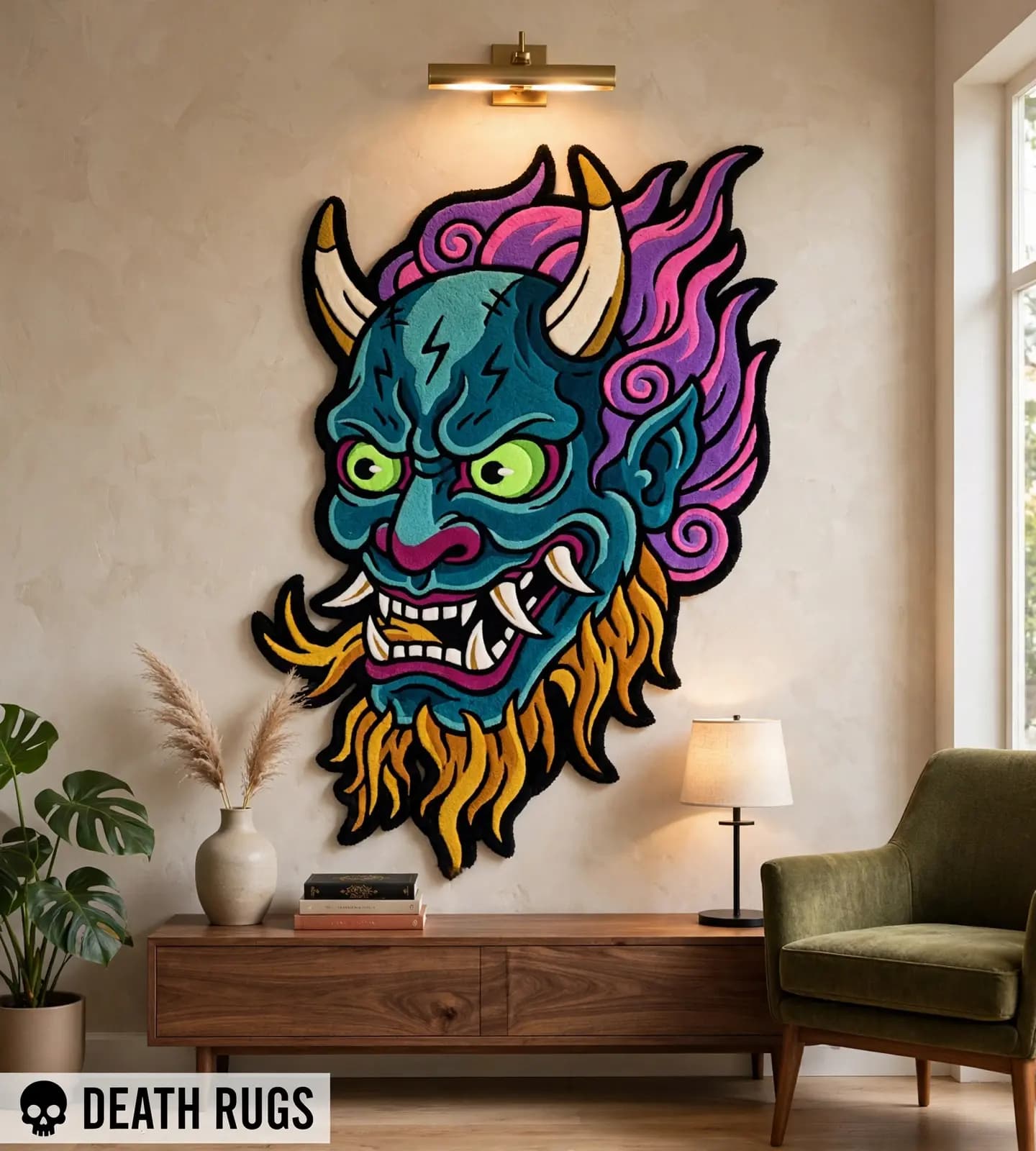 Neon Hannya Oni Rugs thumbnail 6