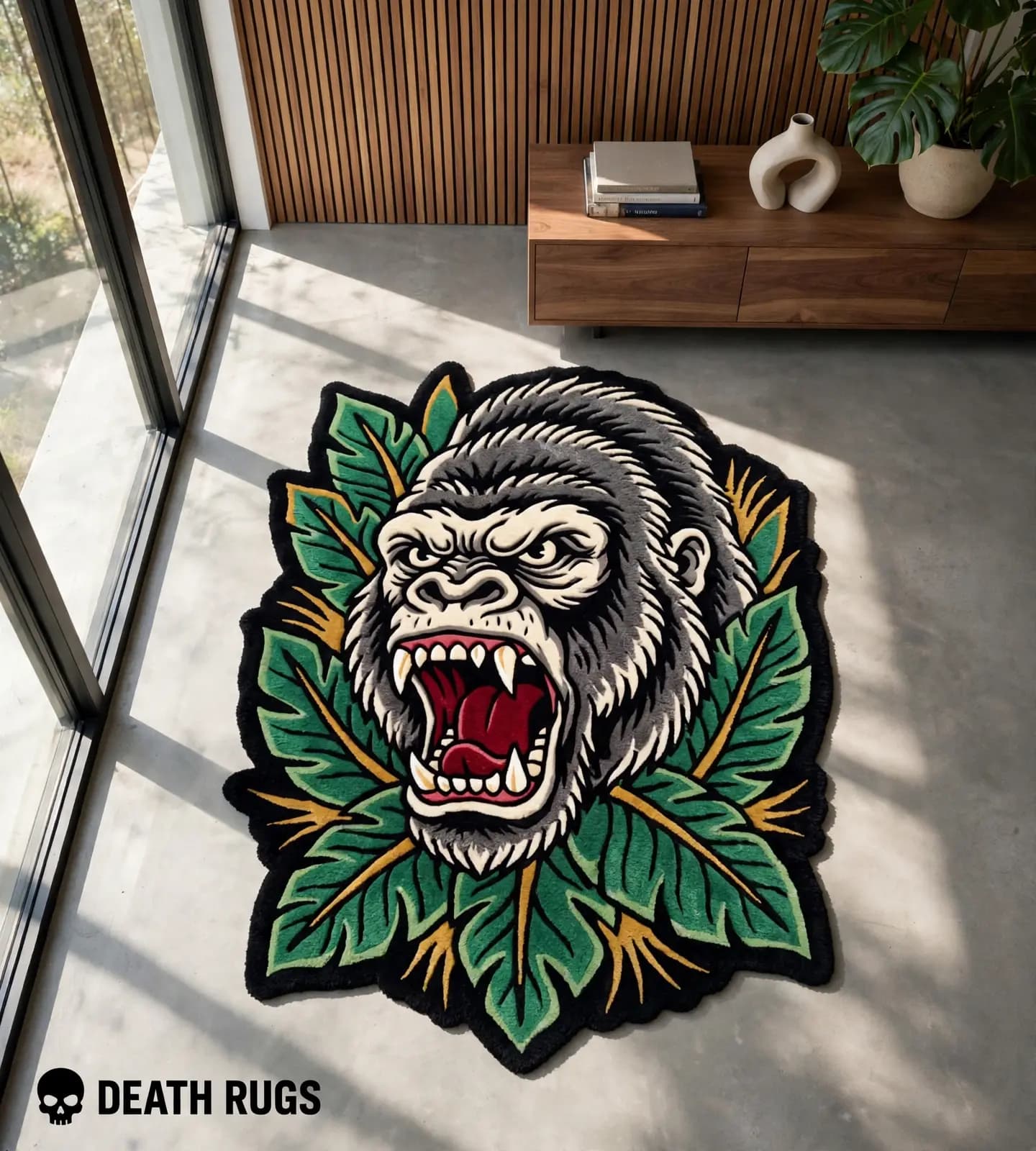 Roaring Gorilla & Jungle Foliage Rugs thumbnail 6