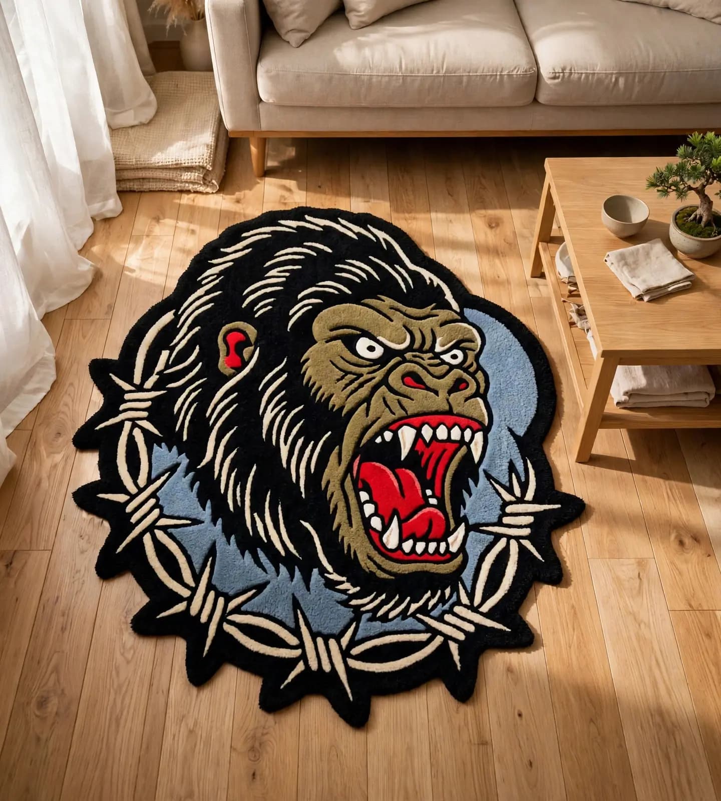 Barbed Wire Gorilla Rugs thumbnail 6