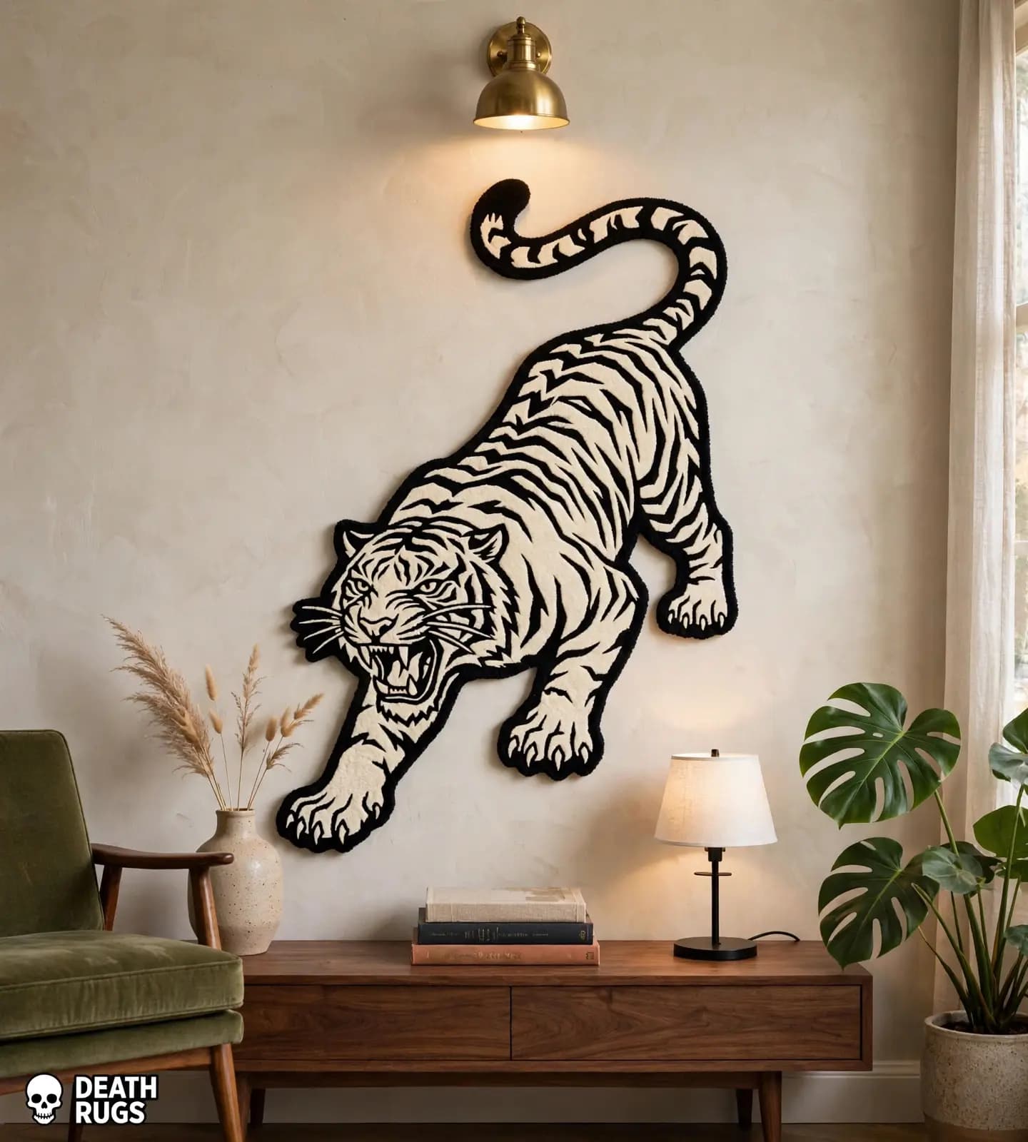 Stalking White Tiger Rugs thumbnail 6