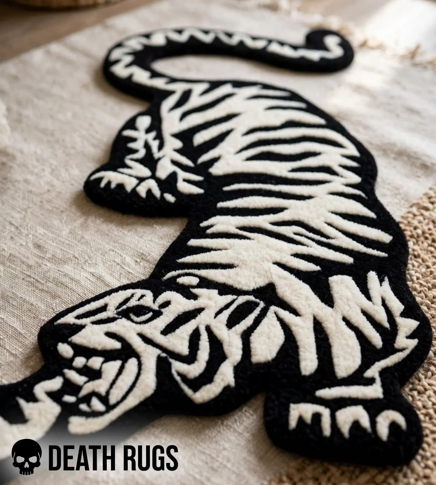 Prowling White Tiger Rugs alternate