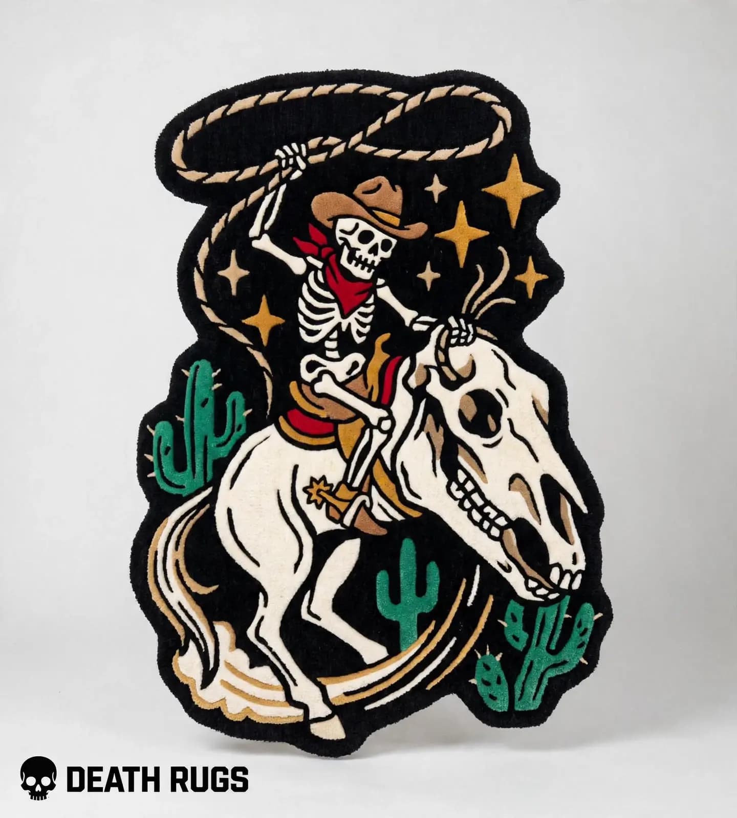 Ghost Rider Skeleton Cowboy Rugs