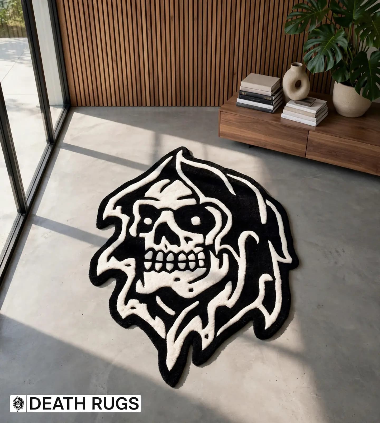 Hooded Reaper Skull Rugs thumbnail 7