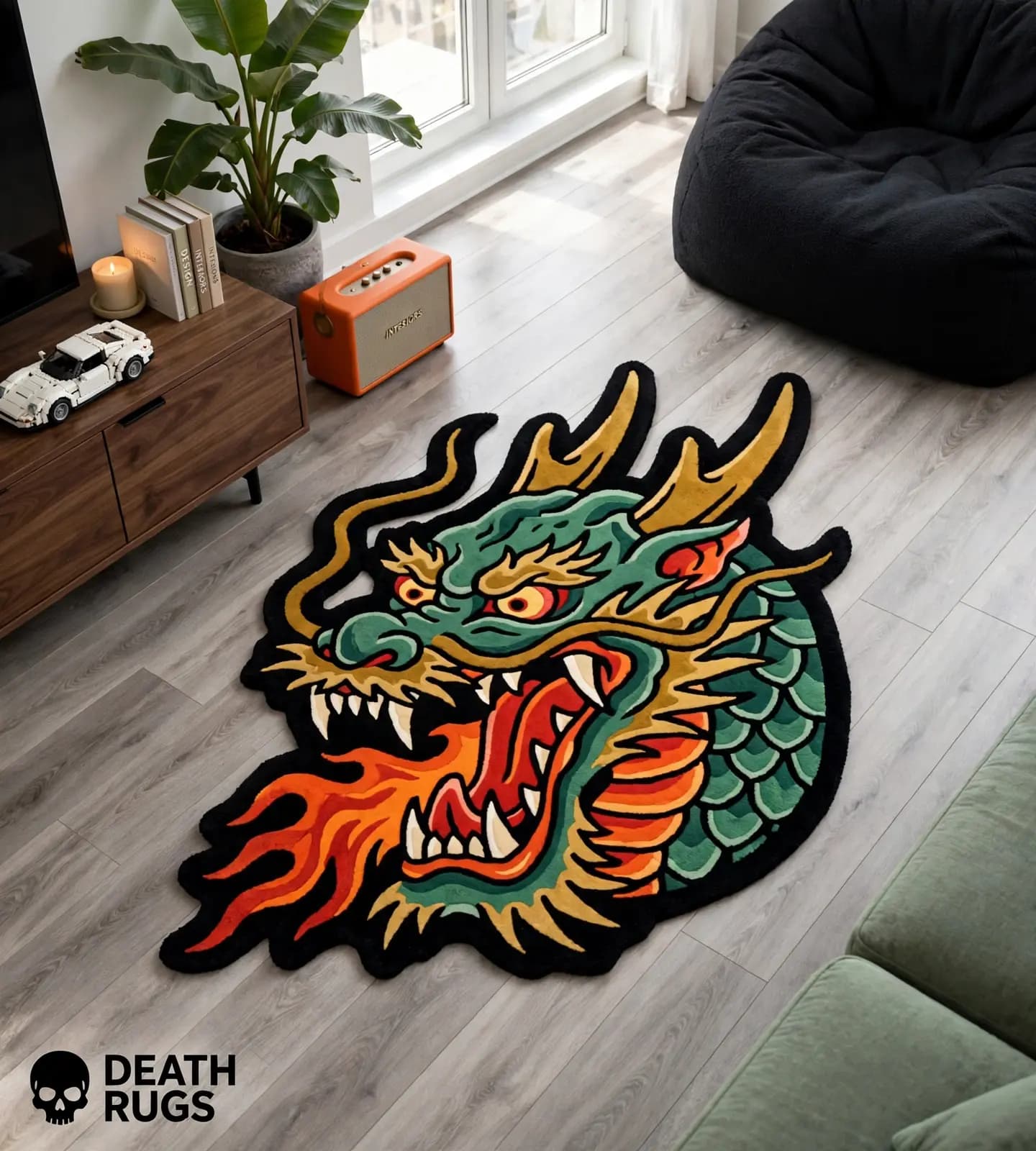 Fire-Breathing Eastern Dragon Rugs thumbnail 5