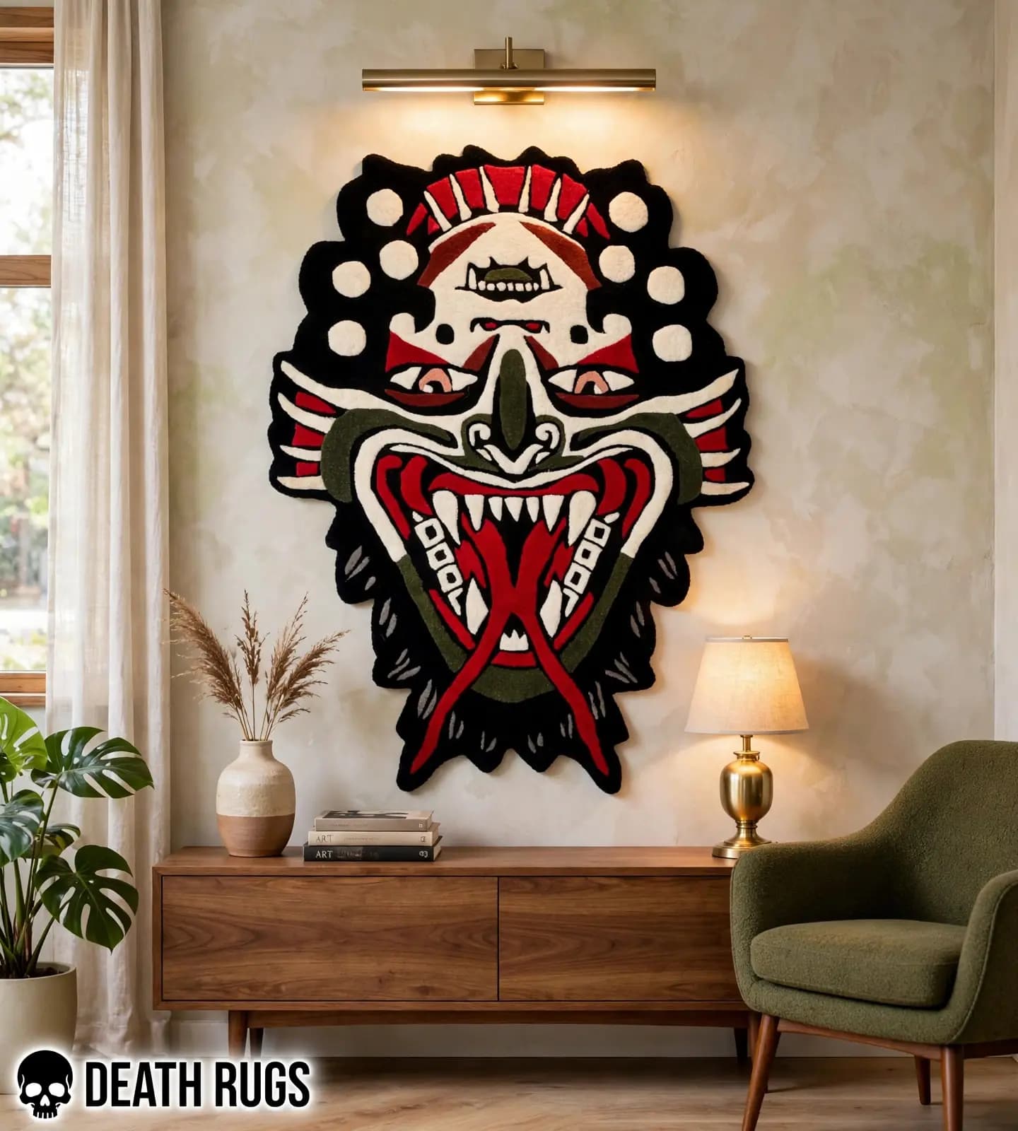 Crimson Demon Mask Rugs thumbnail 3