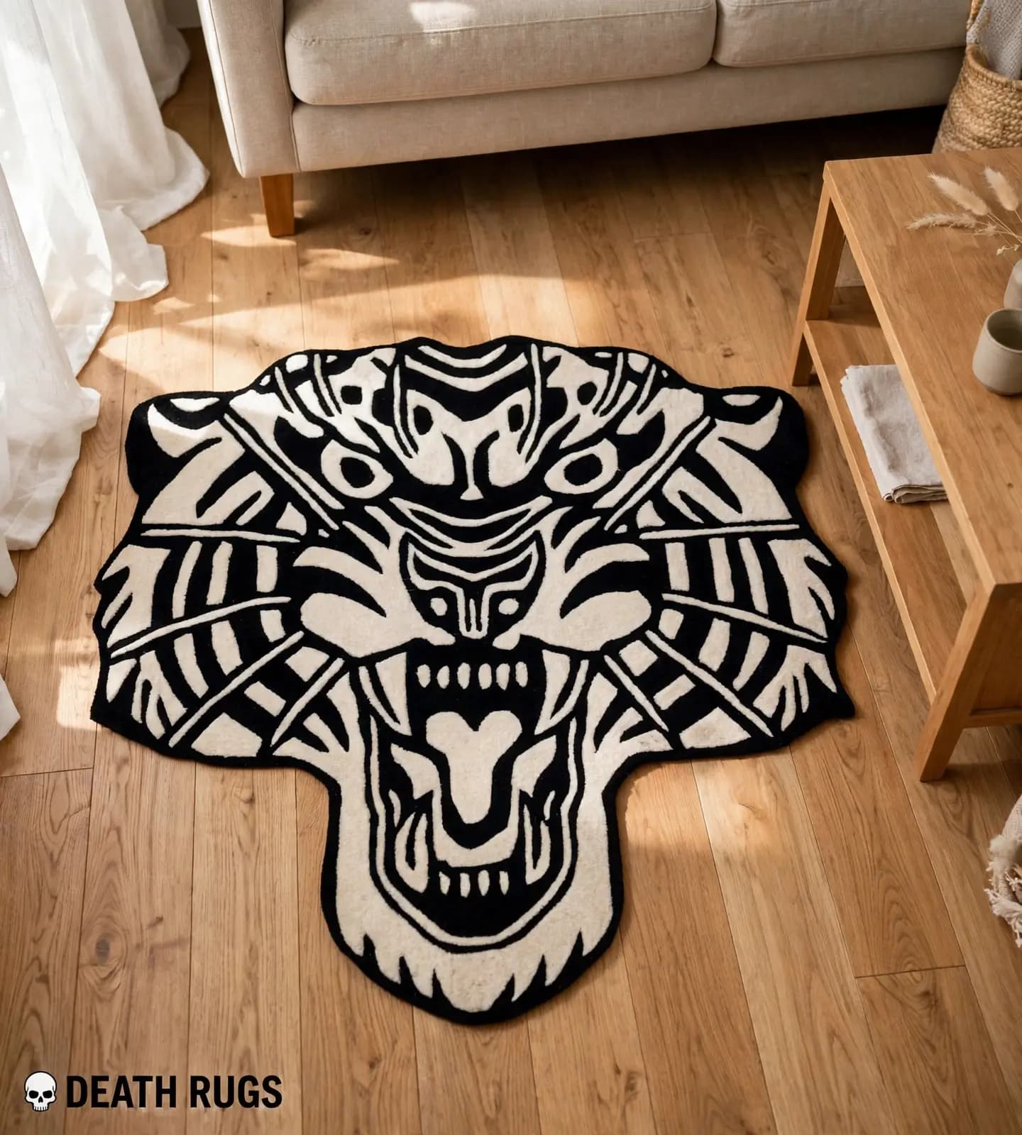 The Savage Tiger Skull Rug thumbnail 5