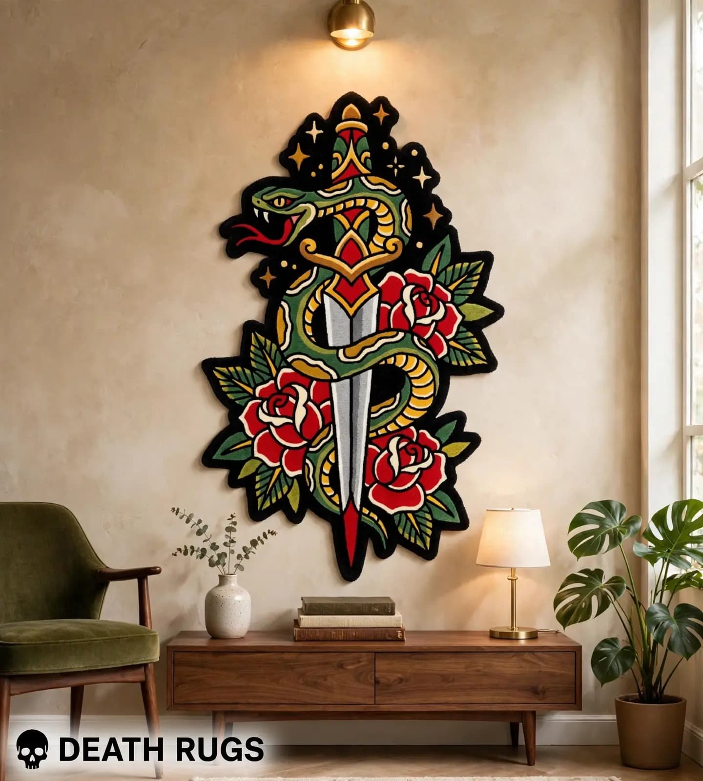 Serpent Dagger Roses Rugs thumbnail 6