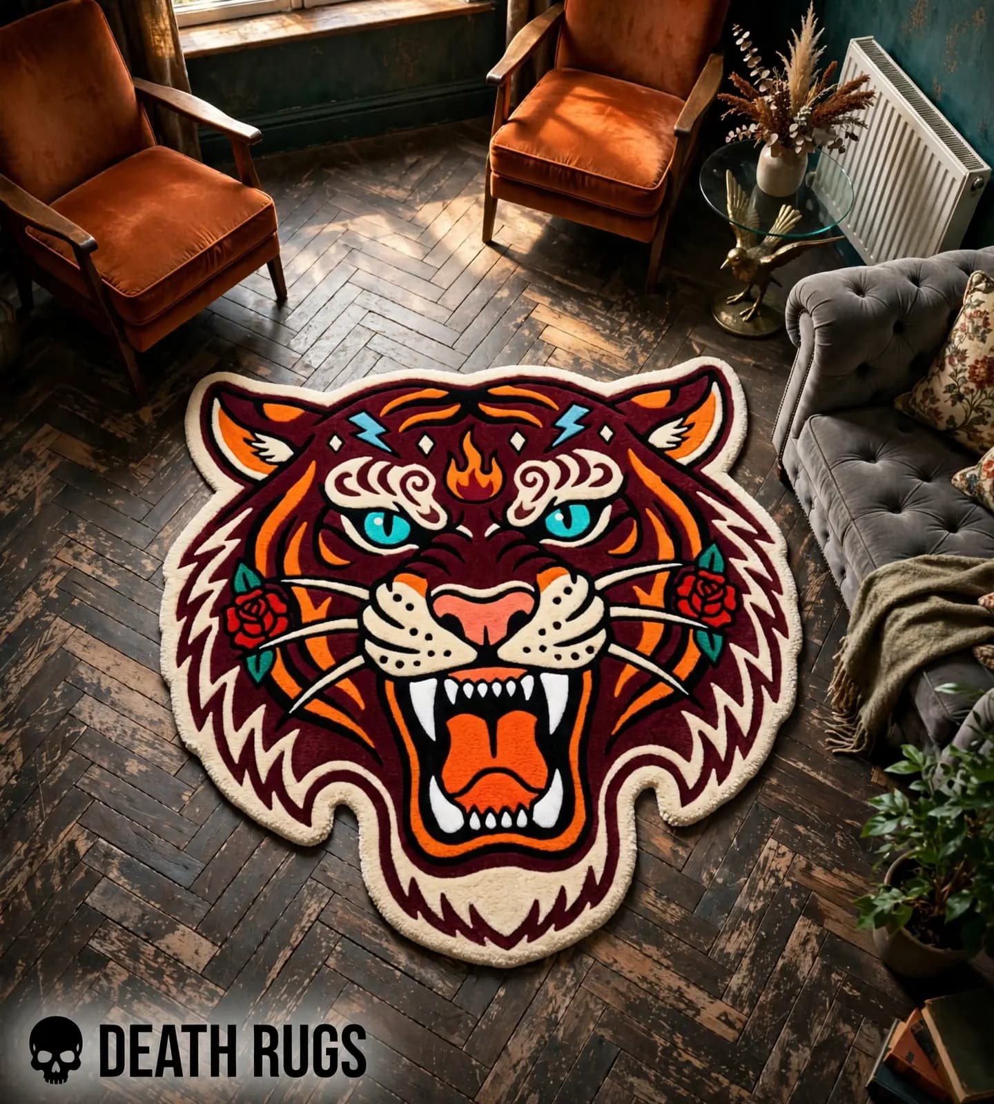 Crimson Flame Tiger Rugs thumbnail 6