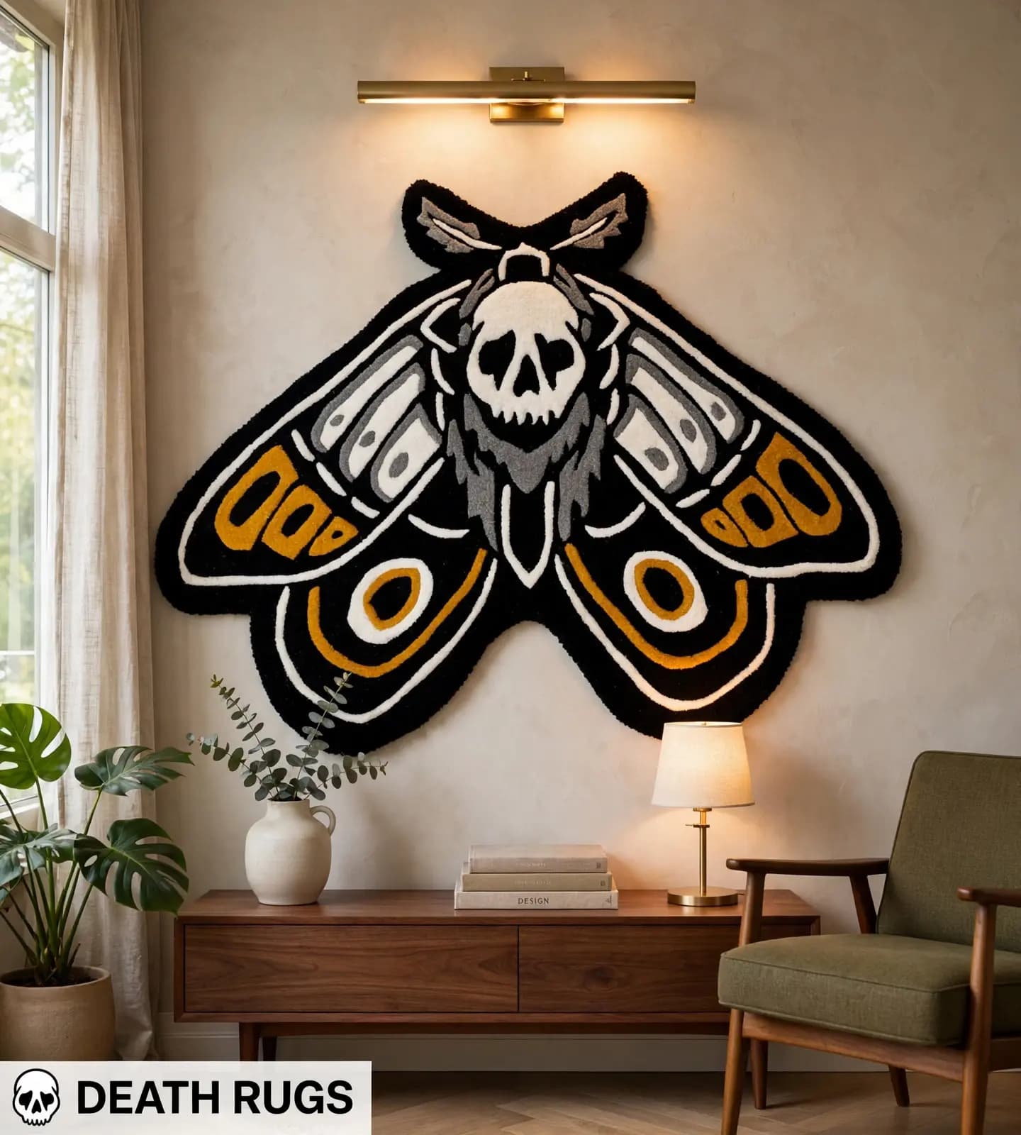 Golden Deathshead Moth Rugs thumbnail 3