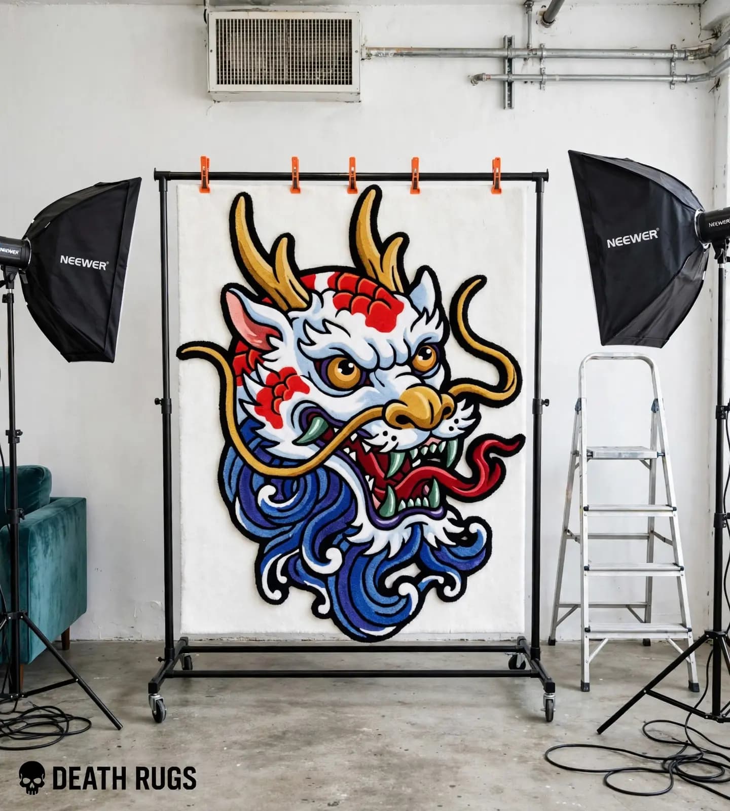 Azure Ryu Dragon Rugs thumbnail 4