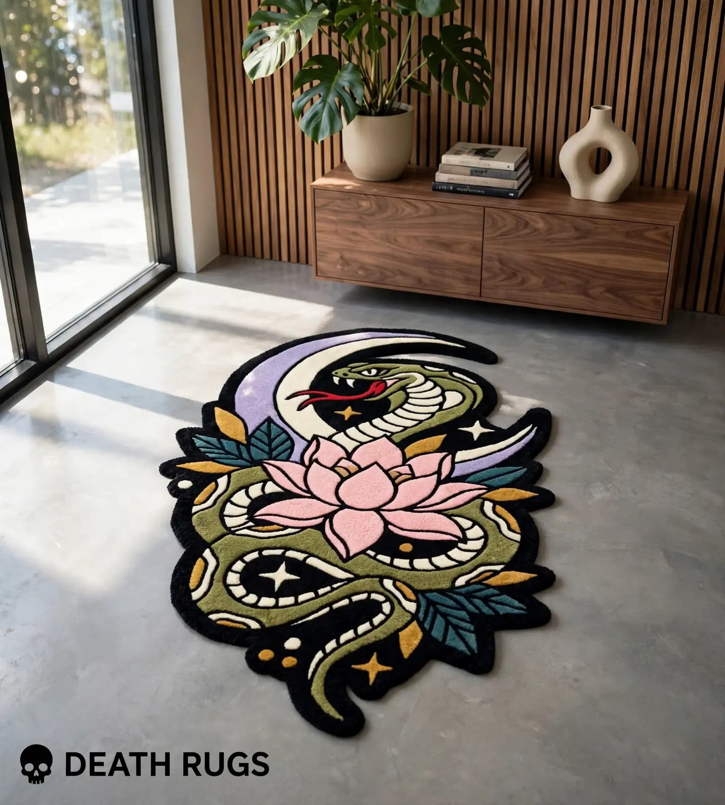 Moon Serpent Lotus Rugs alternate