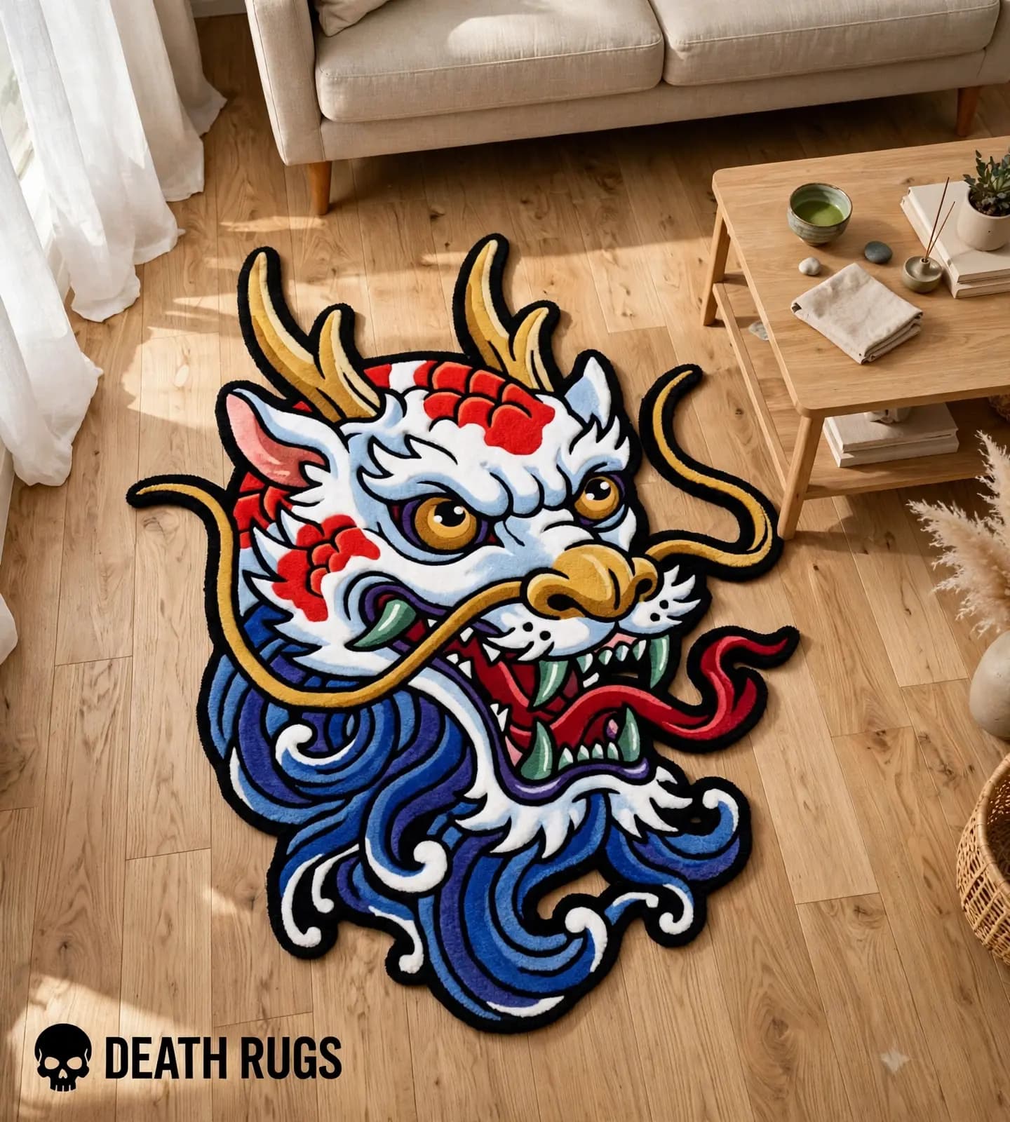 Azure Ryu Dragon Rugs thumbnail 6
