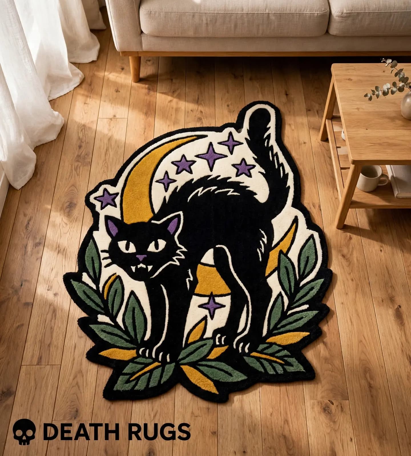 Moonlit Black Cat Rugs thumbnail 4