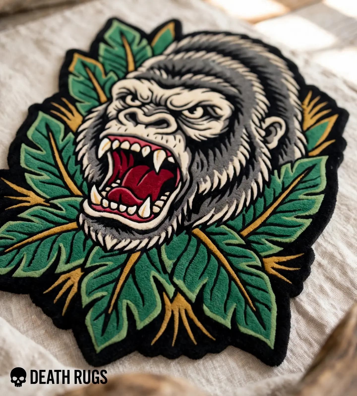 Roaring Gorilla & Jungle Foliage Rugs thumbnail 5