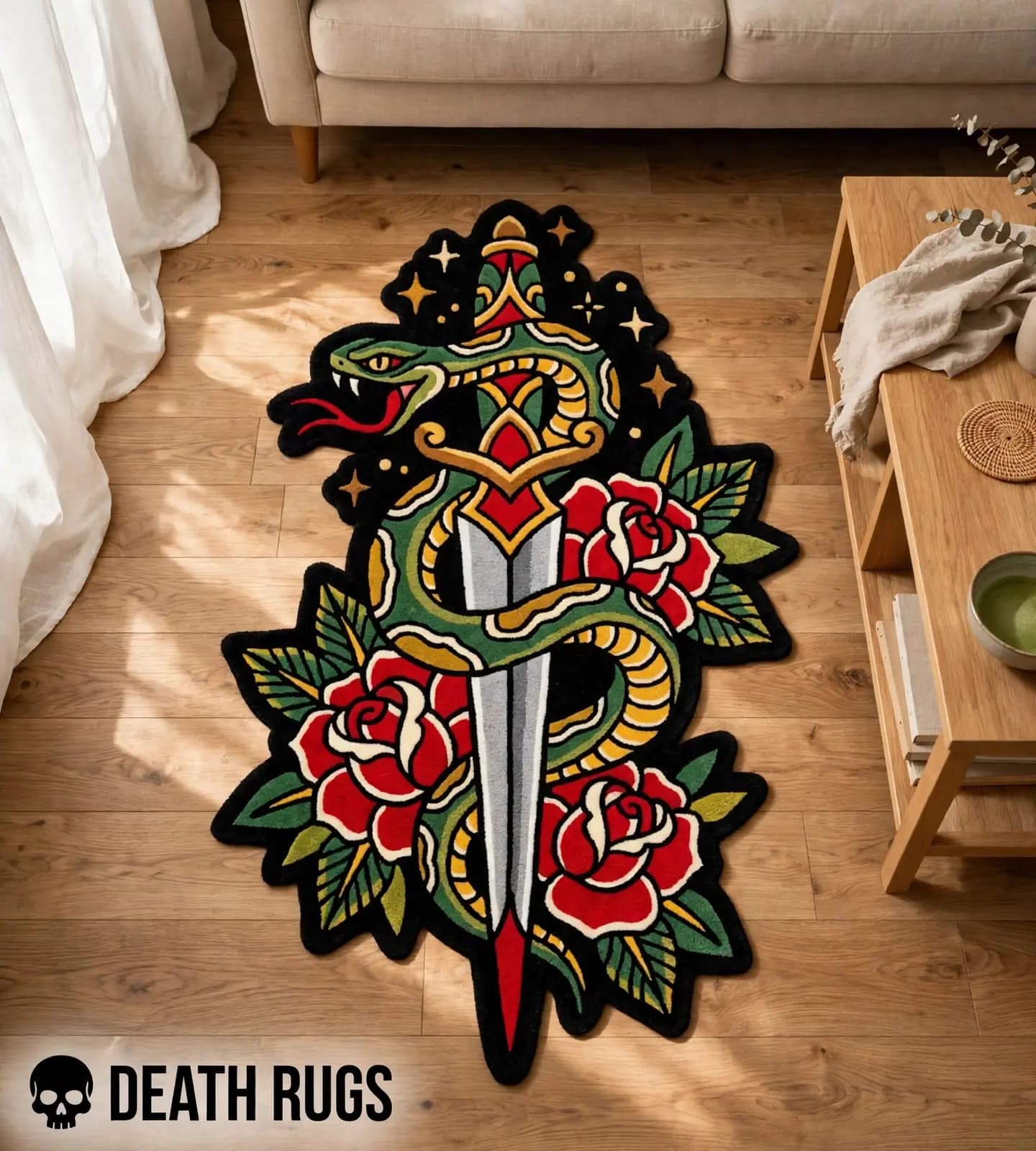 Serpent Dagger Roses Rugs thumbnail 5