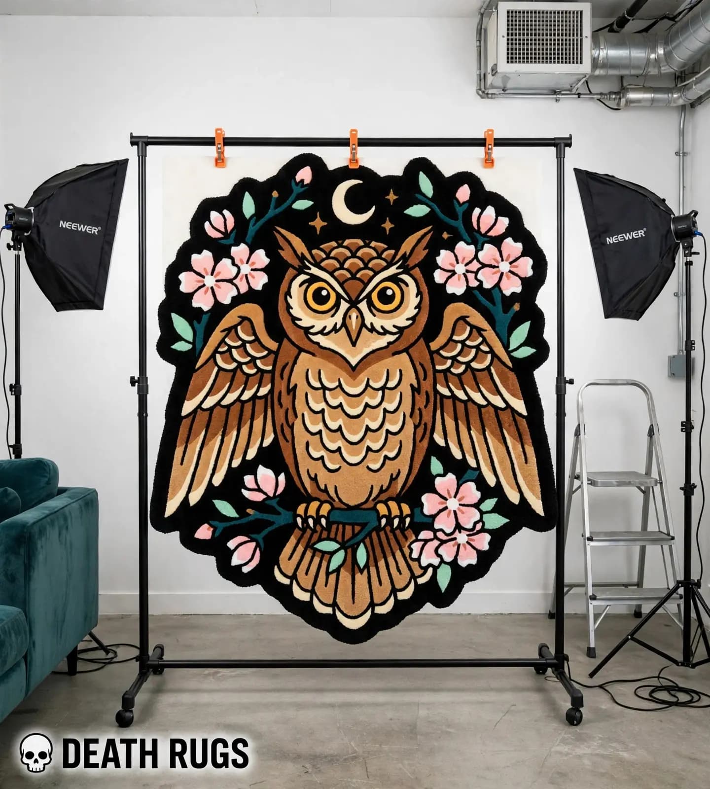 Midnight Blossom Owl Rugs thumbnail 8