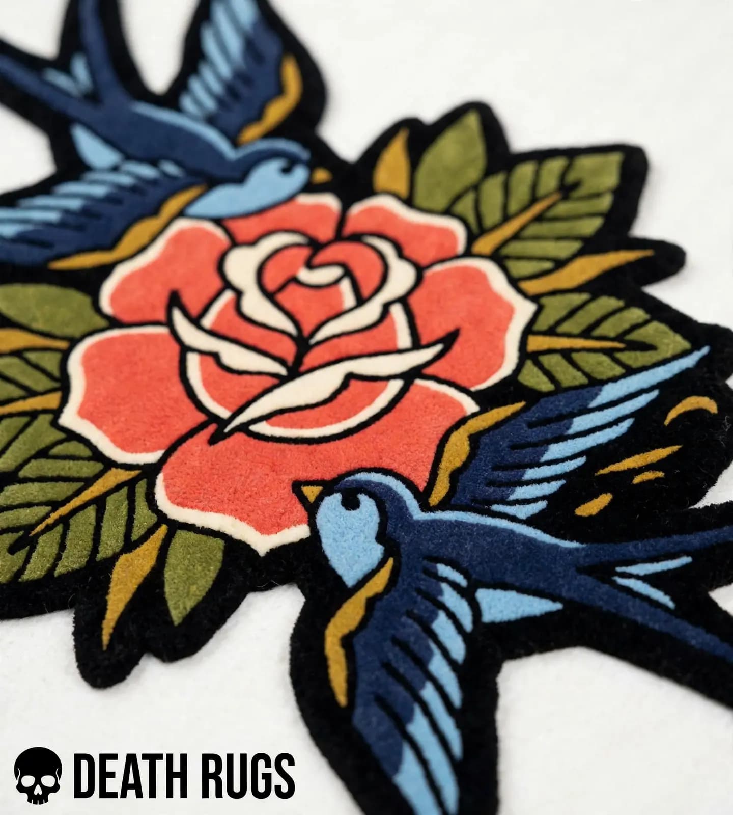 Swallows & Coral Rose Rugs alternate