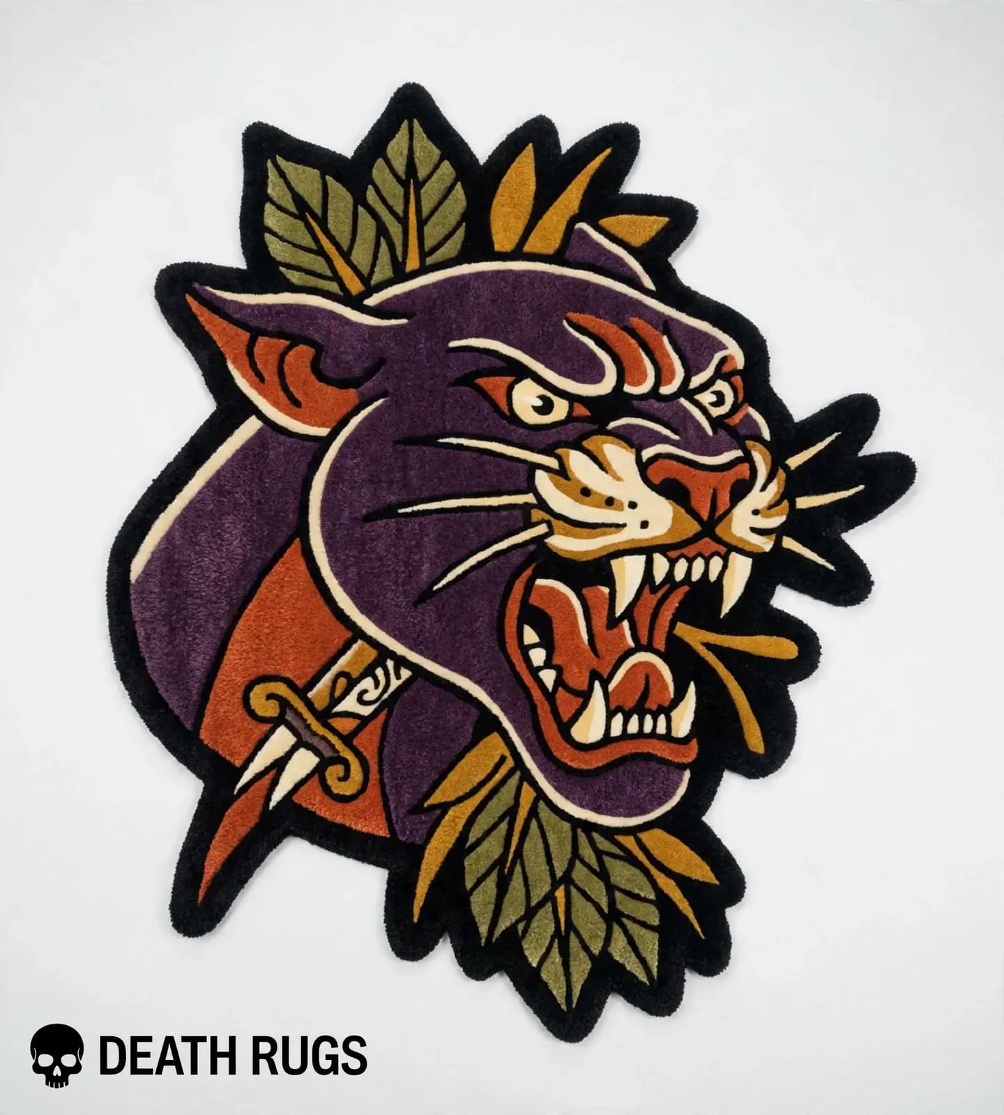 Purple Panther & Dagger Tufted Rug