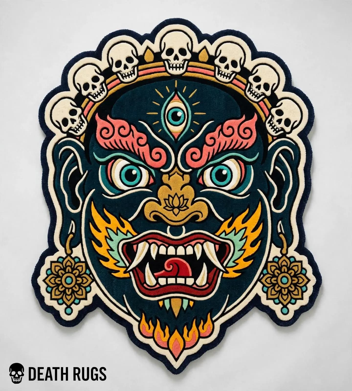 Crown of Skulls Mahakala Rugs