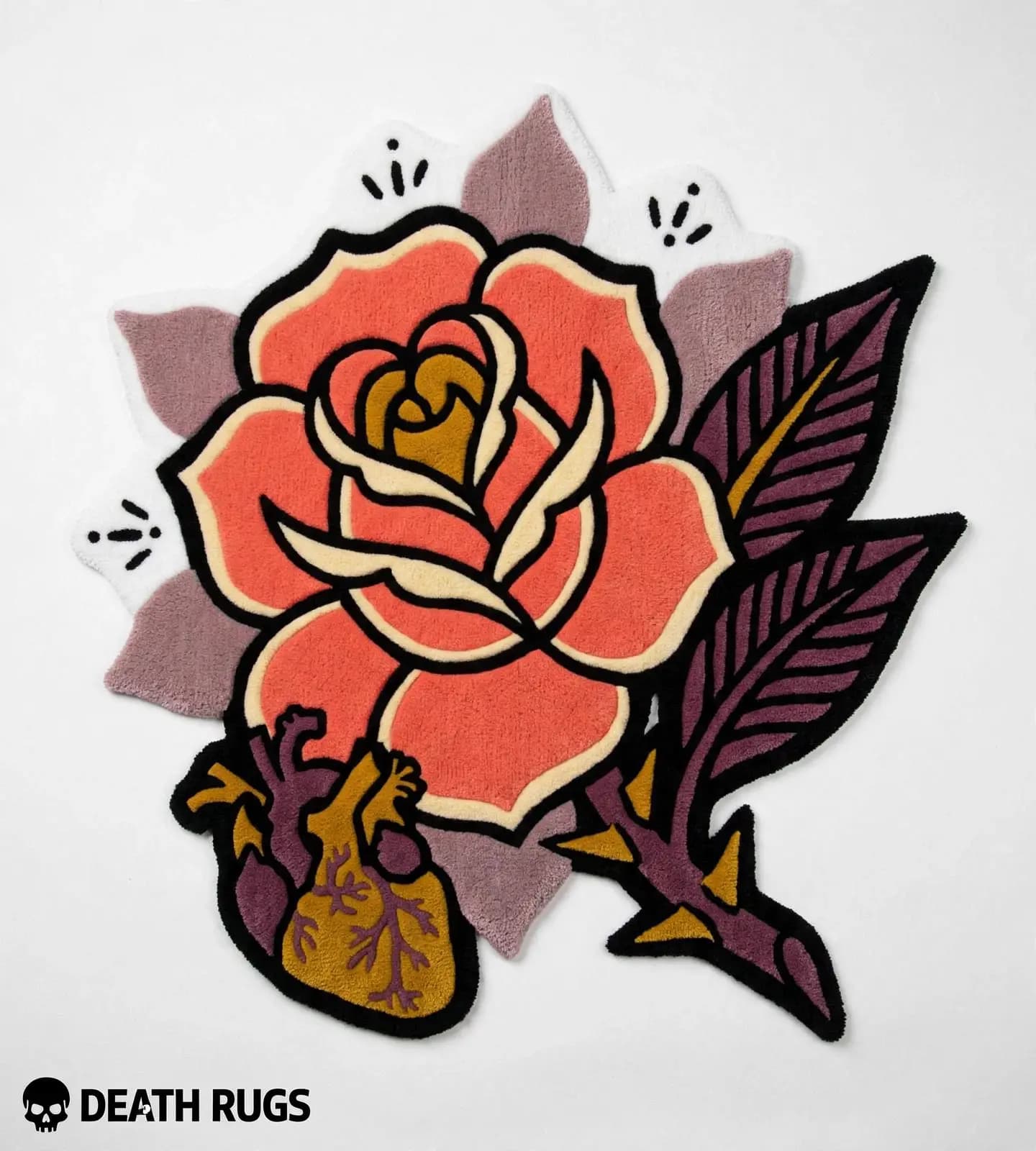 Emerald Skull Rose Rugs