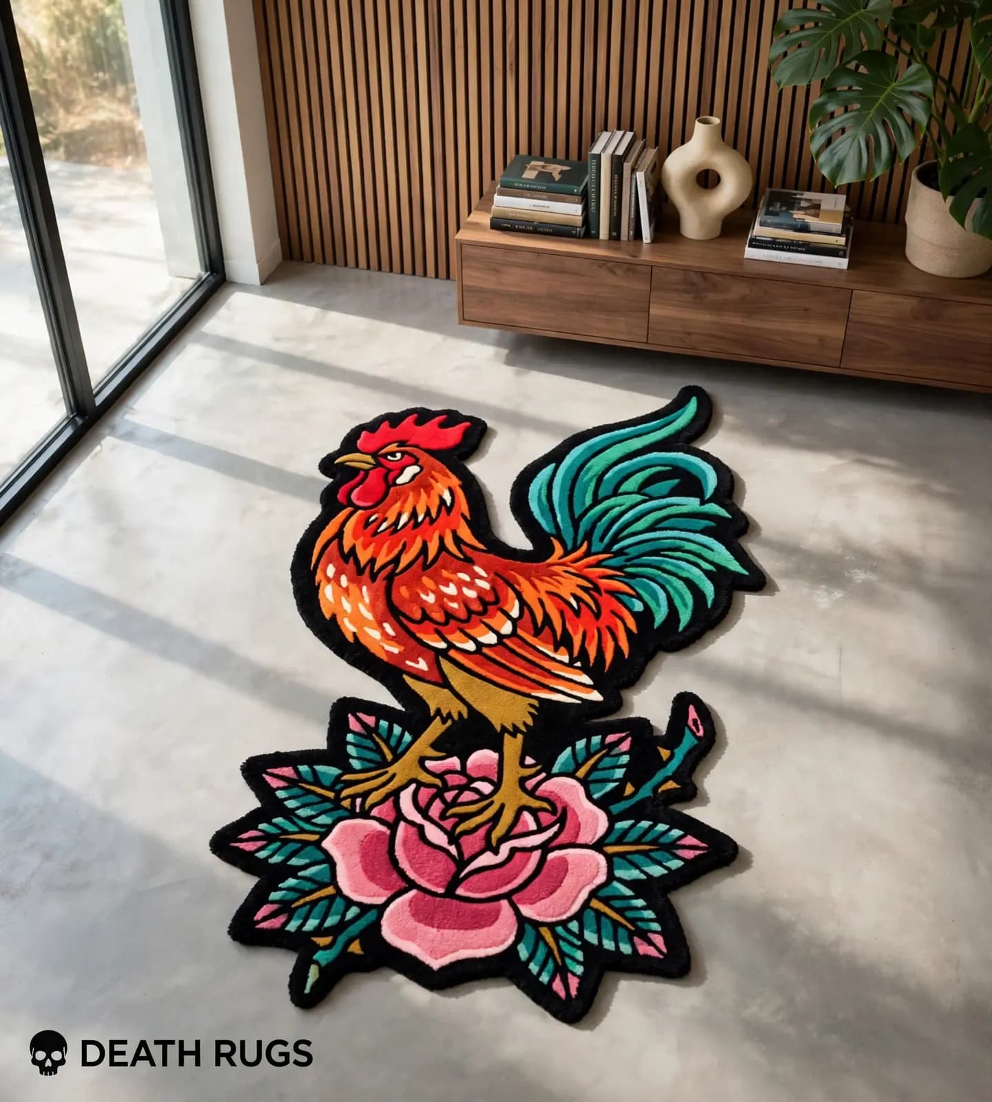 Rooster & Blooming Rose Rugs thumbnail 8