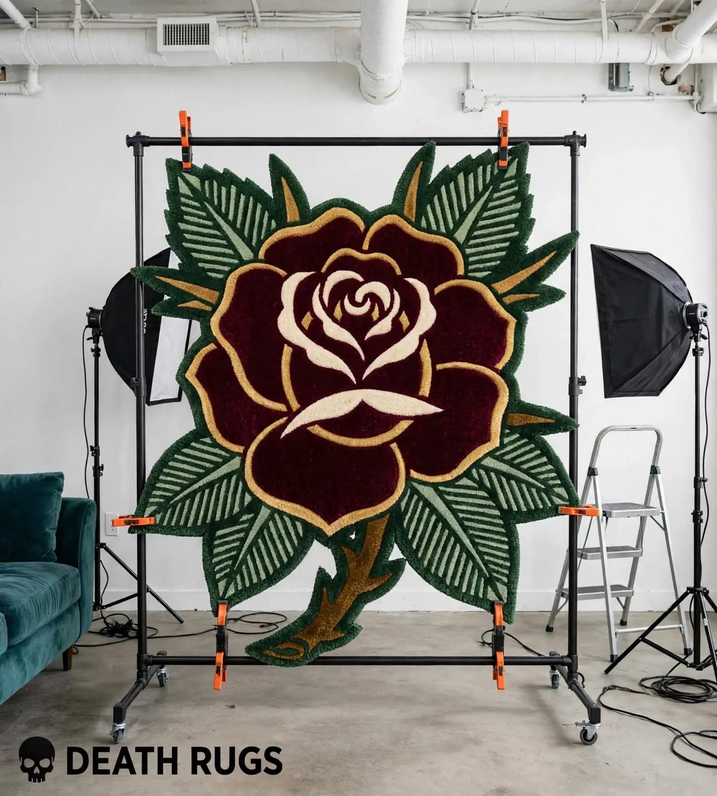 Crimson Bloom Rose Rugs thumbnail 6