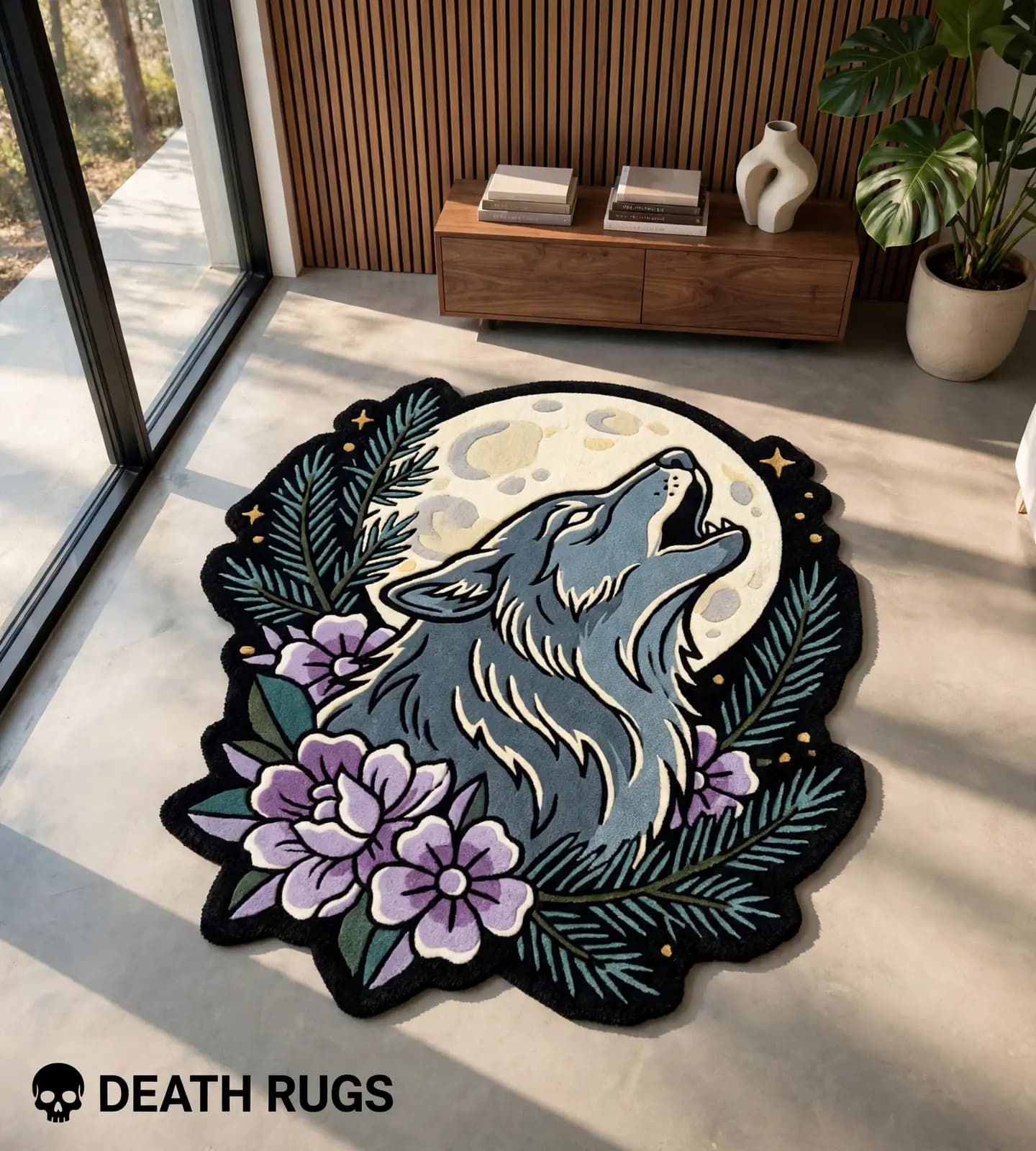 Howling Wolf Moon Rugs thumbnail 6