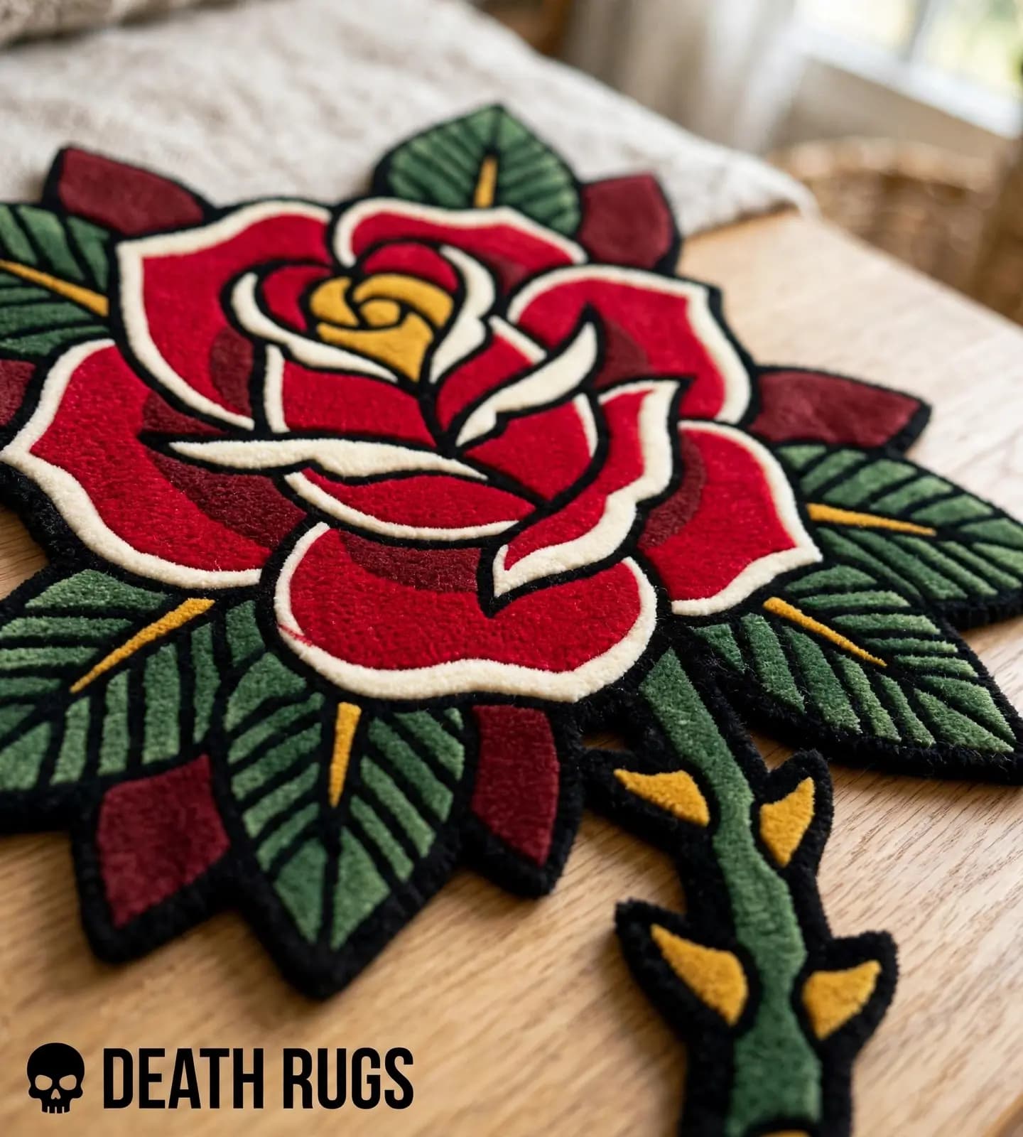 Thorned Stem Rose Rugs thumbnail 6