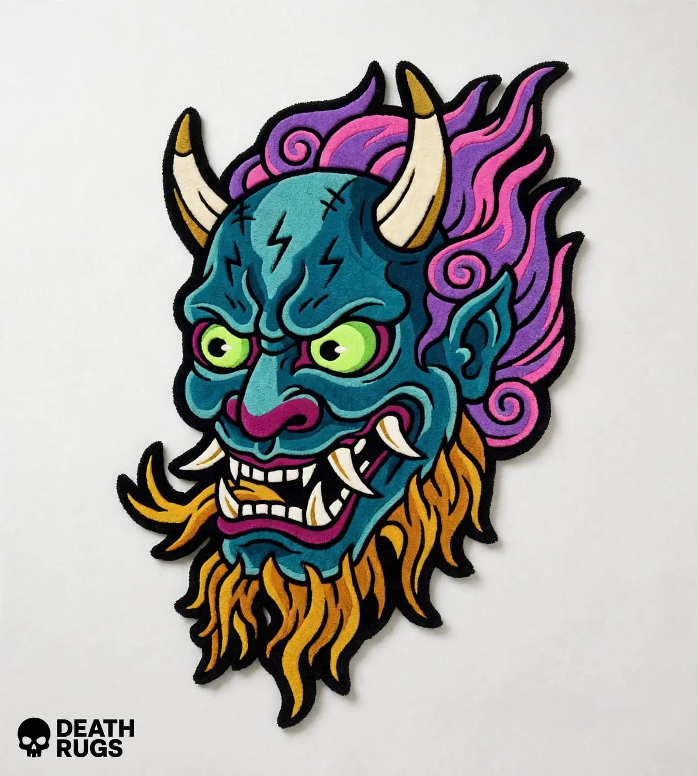 Neon Hannya Oni Rugs