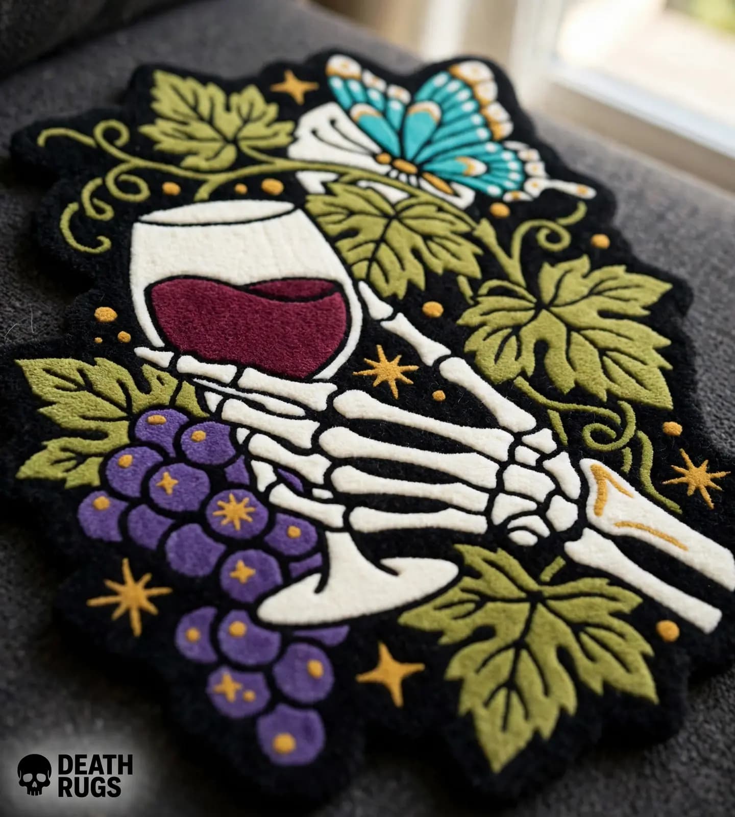 Skeleton Wine and Butterfly Rugs thumbnail 5