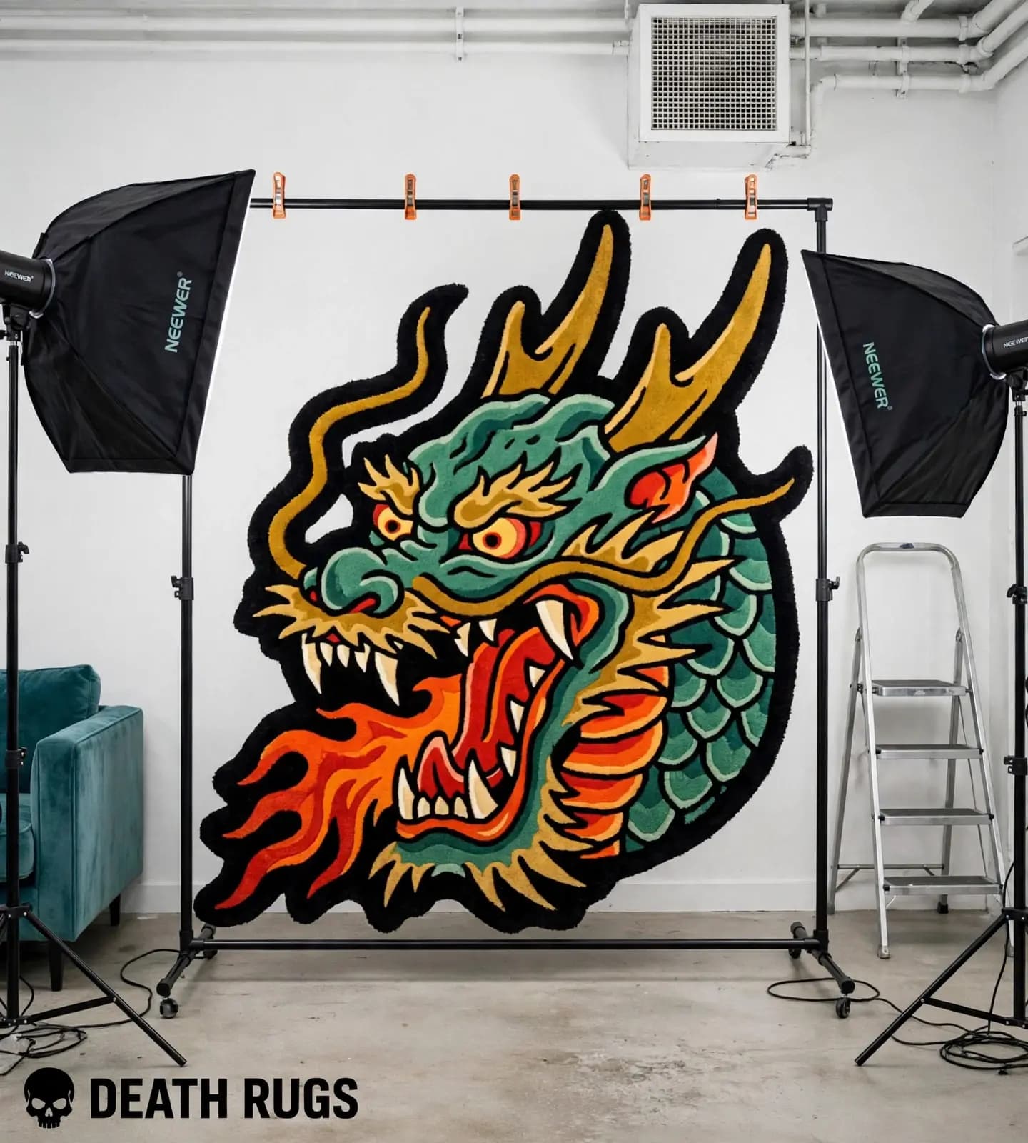 Fire-Breathing Eastern Dragon Rugs thumbnail 3
