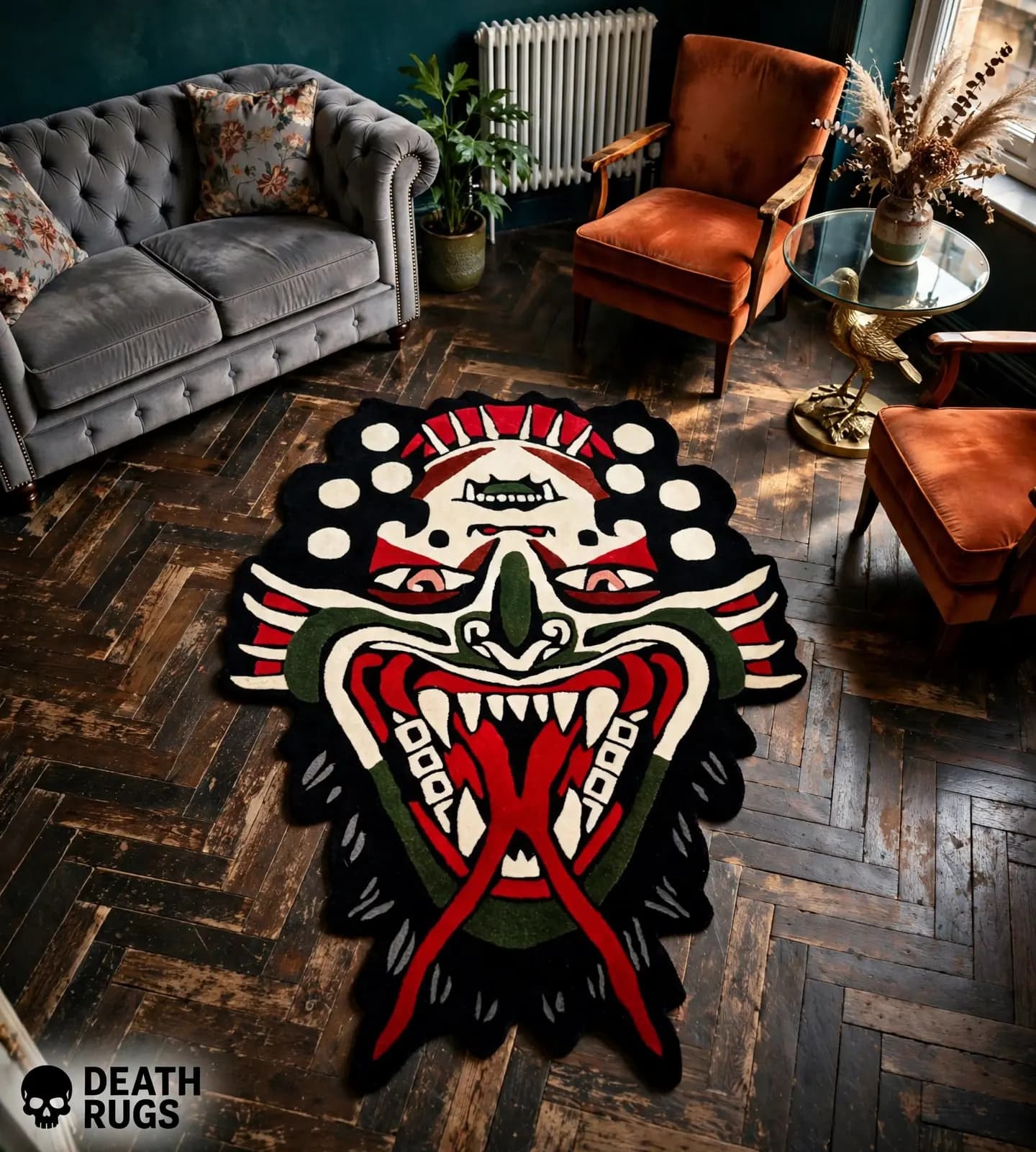 Crimson Demon Mask Rugs thumbnail 5