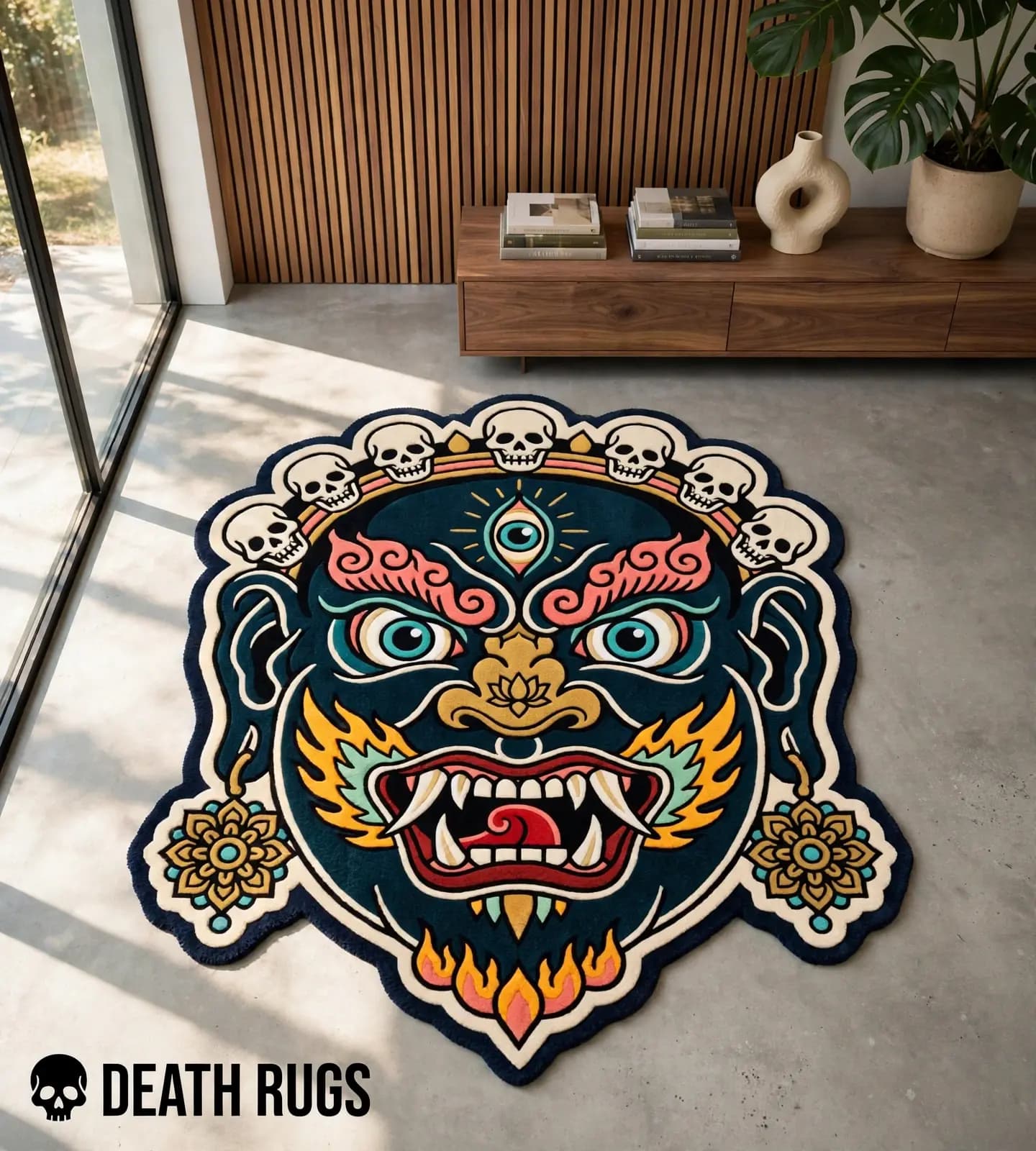 Crown of Skulls Mahakala Rugs thumbnail 6