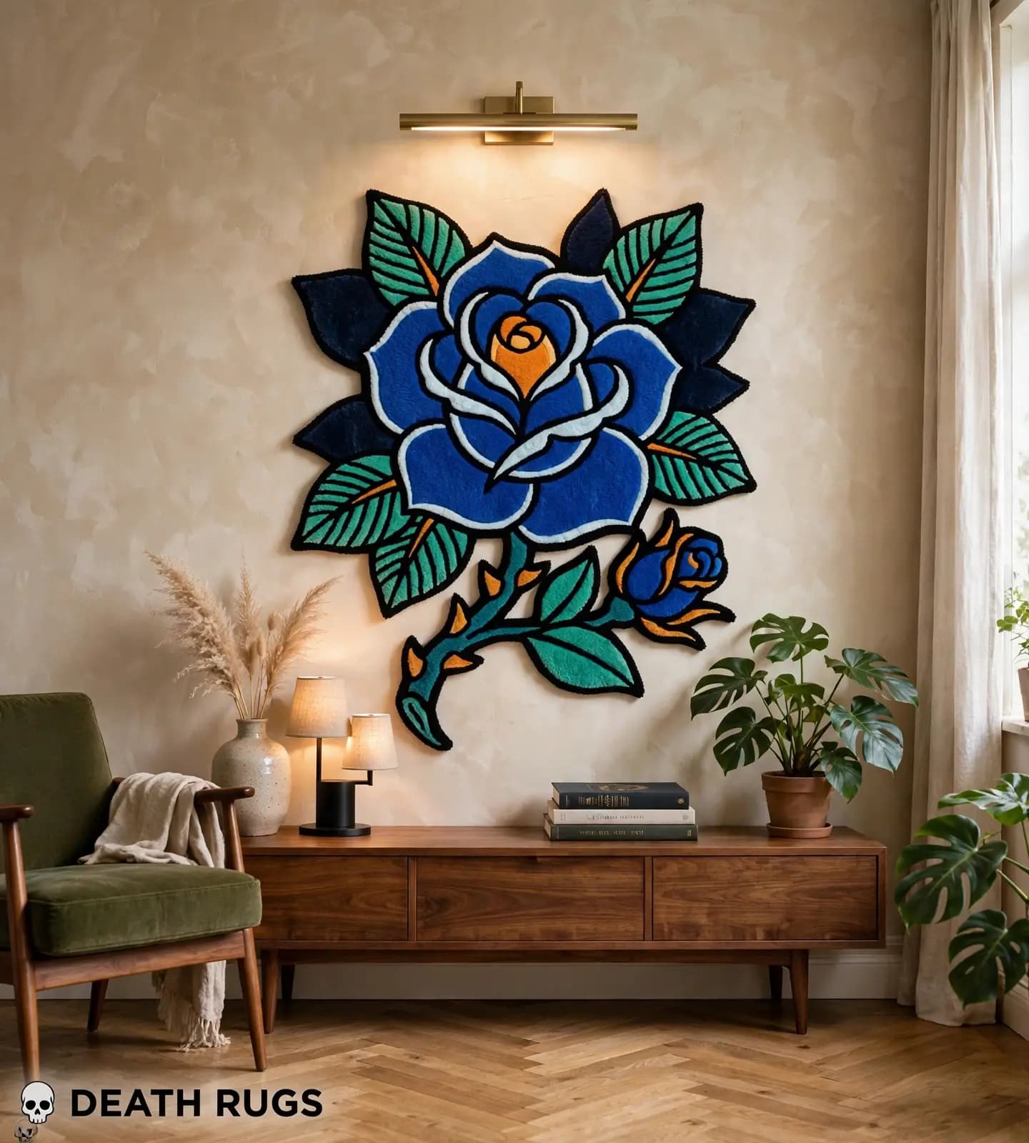 Sapphire Rose & Bud Rugs thumbnail 3