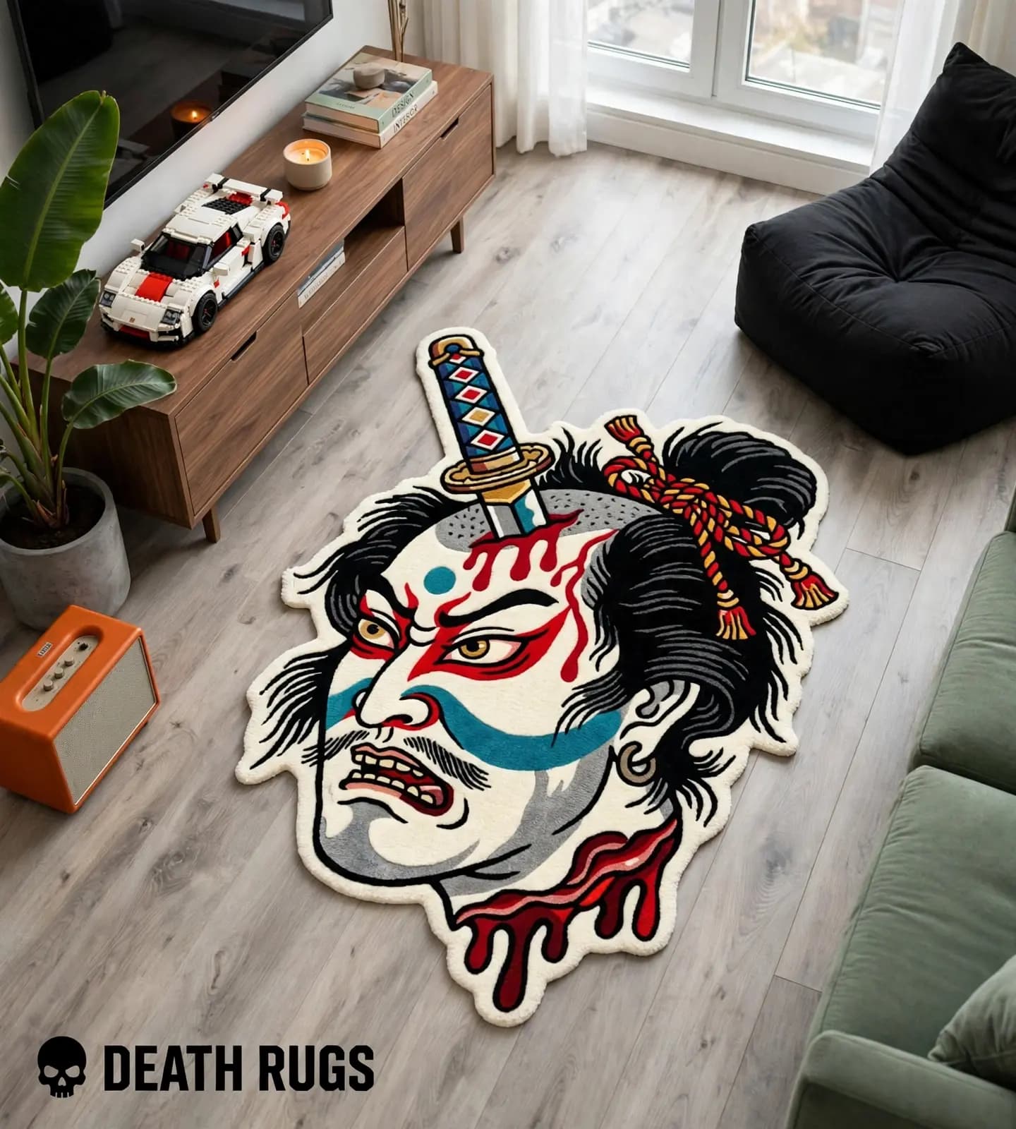Crimson Namakubi Samurai Rugs alternate