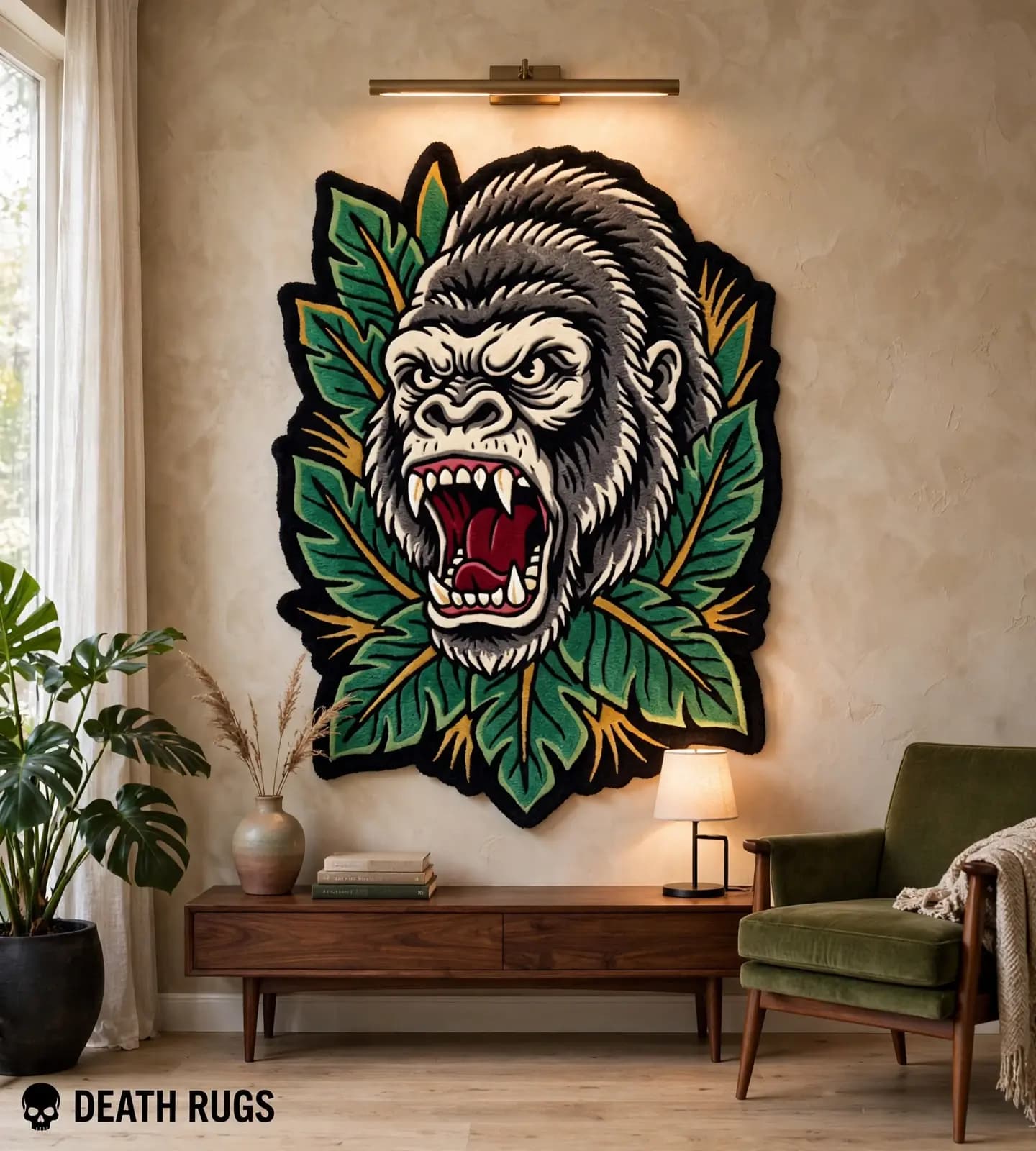 Roaring Gorilla & Jungle Foliage Rugs thumbnail 7