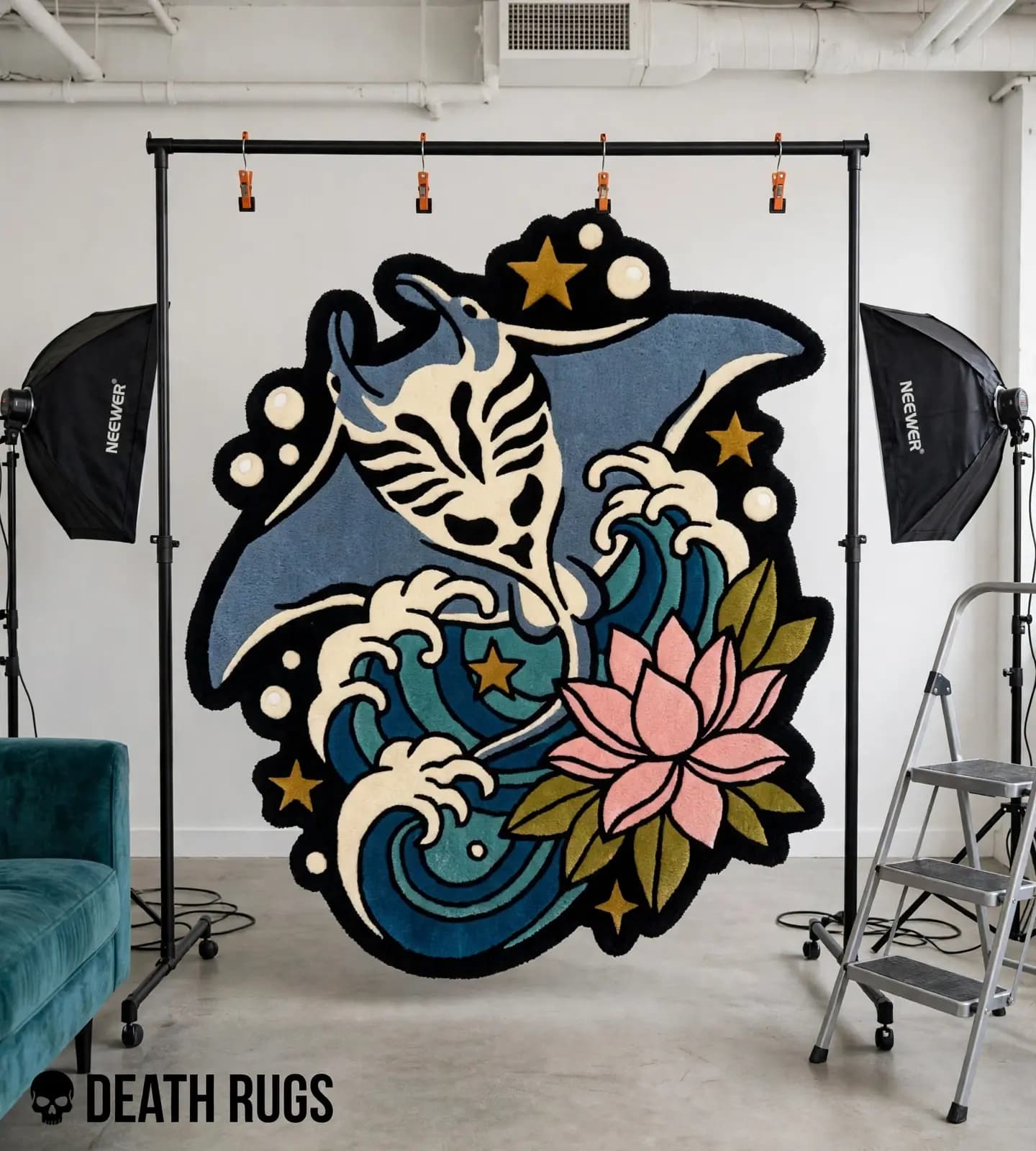 Ocean Manta and Lotus Rugs alternate