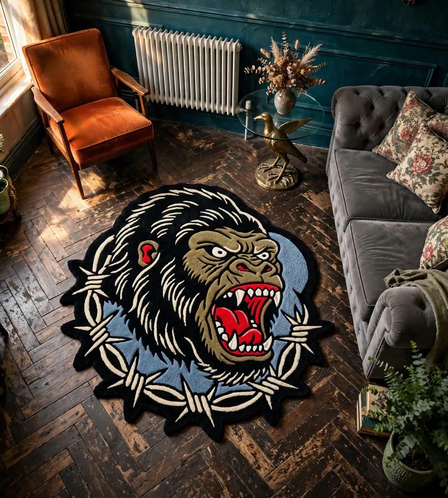 Barbed Wire Gorilla Rugs thumbnail 8