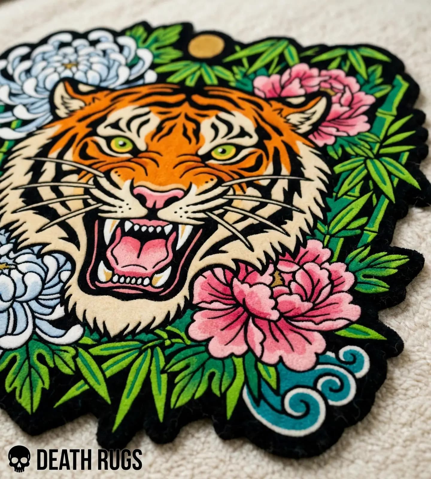 Roaring Tiger Chrysanthemum Rugs alternate