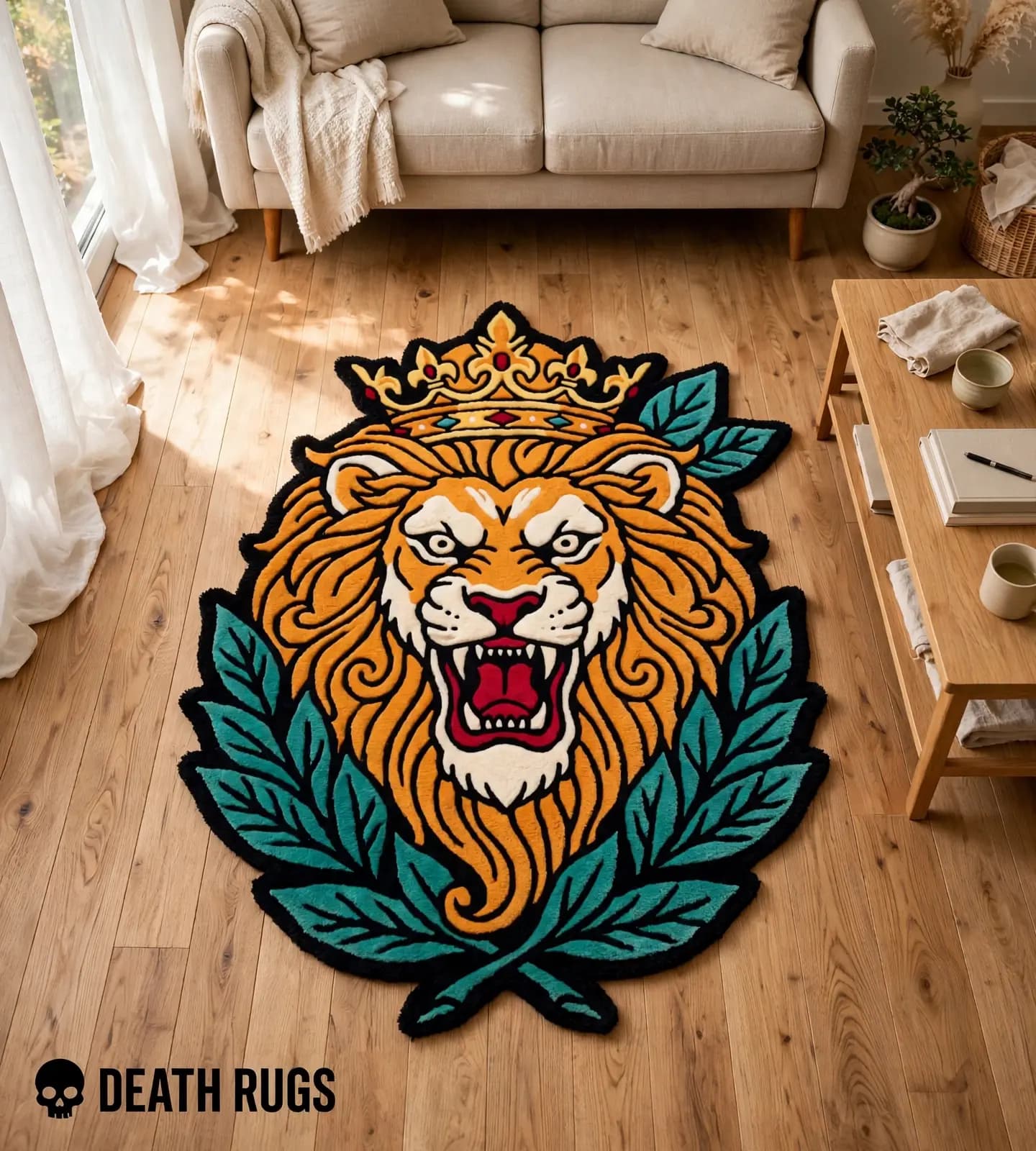 Crowned Lion & Laurel Wreath Rugs alternate