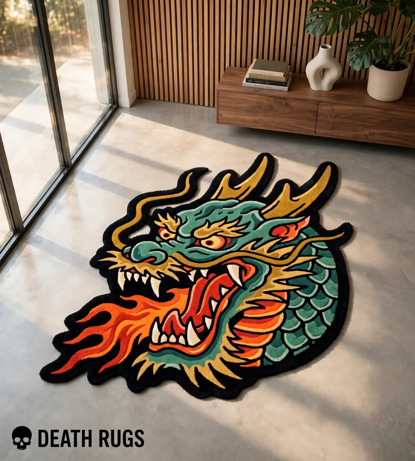 Fire-Breathing Eastern Dragon Rugs thumbnail 4
