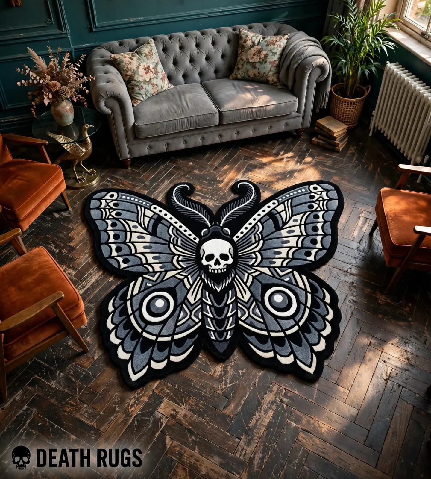 Death Head Moth Rugs thumbnail 5