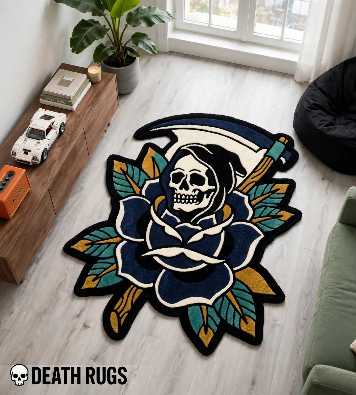 Reaper's Navy Rose Rugs thumbnail 8