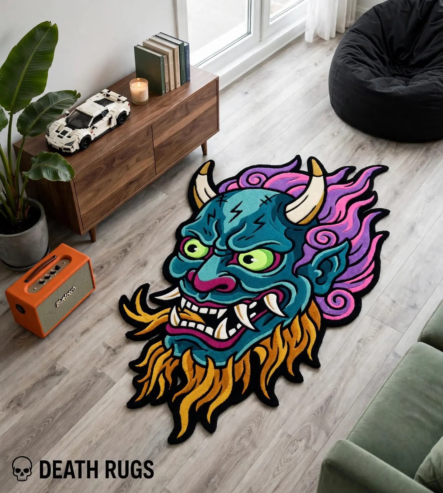 Neon Hannya Oni Rugs thumbnail 7