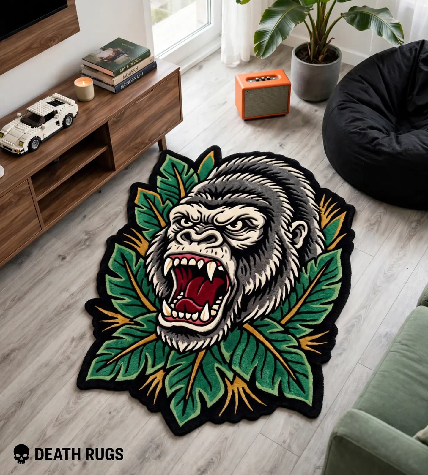 Roaring Gorilla & Jungle Foliage Rugs alternate
