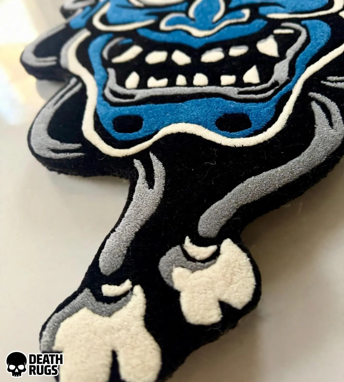 Blue Hannya Mask Rugs alternate